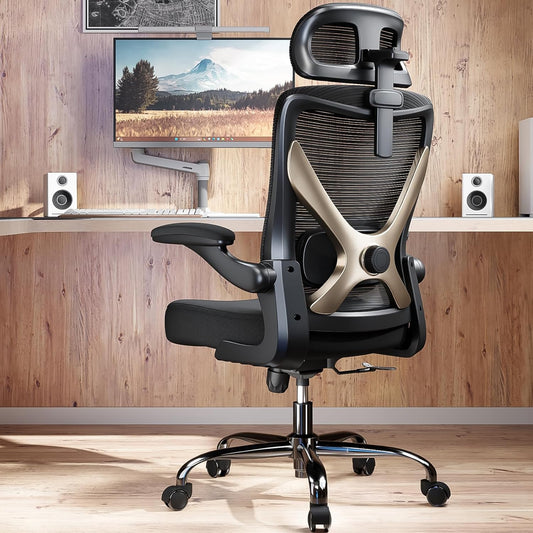 Ergonomic Office Chair-Mesh Computer Desk Chair Comfy, High-Back Gaming Chairs with 3D Headrest & Lumbar Support, Executive Task Chair for Adults, Comfortable for Long Hours