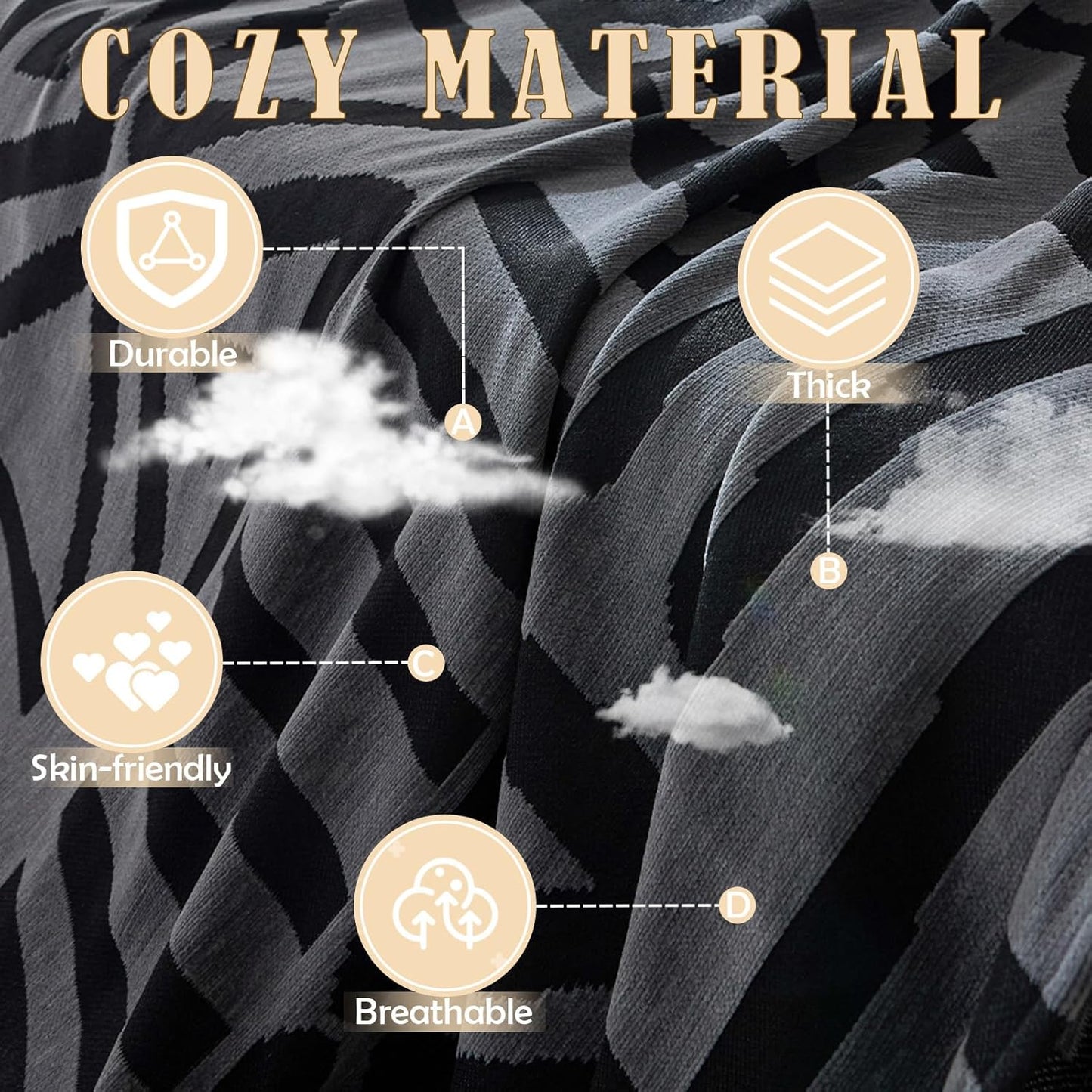 HANDONTIME Boho Geometric Couch Covers for Sofa Pet Friendly Dark Grey and Black Sofa Covers Washable Chenille Couch Blanket Cover for 3 Cushion Couches Pet Protector Furniture Cover Soft, 71" X 134"