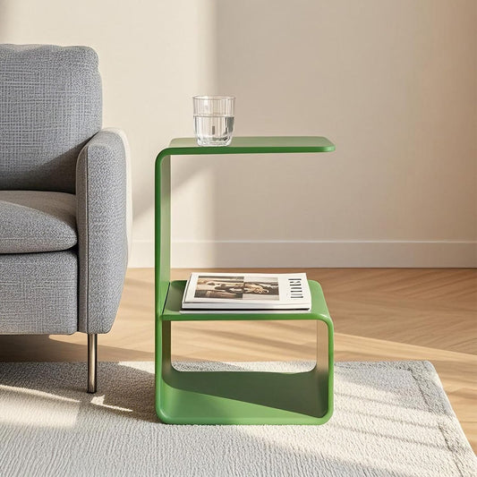 Acrylic End Table for Nightstand,21" H C-Shaped End Table for Living Room,Bathroom,Bedside Table for Bedroom.Side Tables for Living Room for Small Spaces