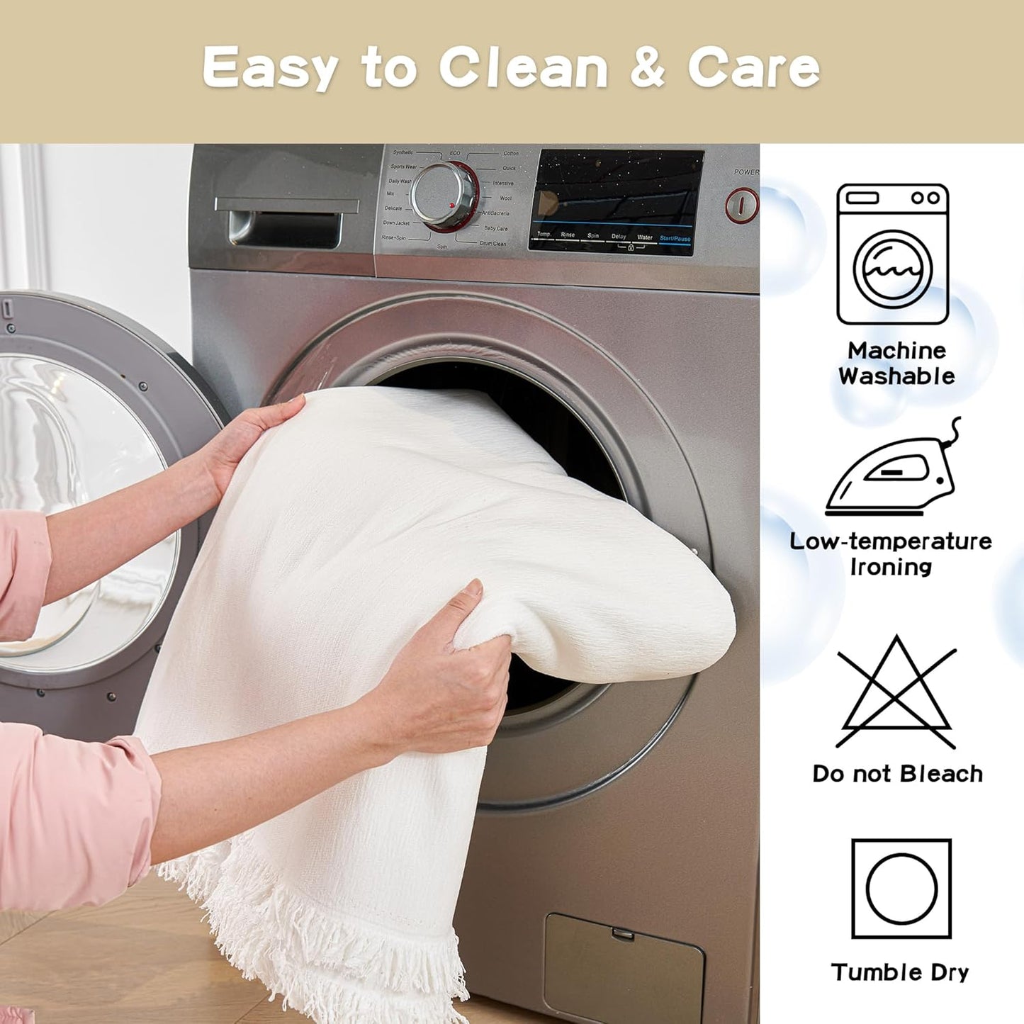 MYSKY HOME Couch Covers Couch Cover for Dogs Washable, Couch Covers for Sectional Sofa, Sofa Covers for 3 Cushion Couch Sofa Cover for Living Room Furniture Protector for Pets, Kids, 91"x134", White