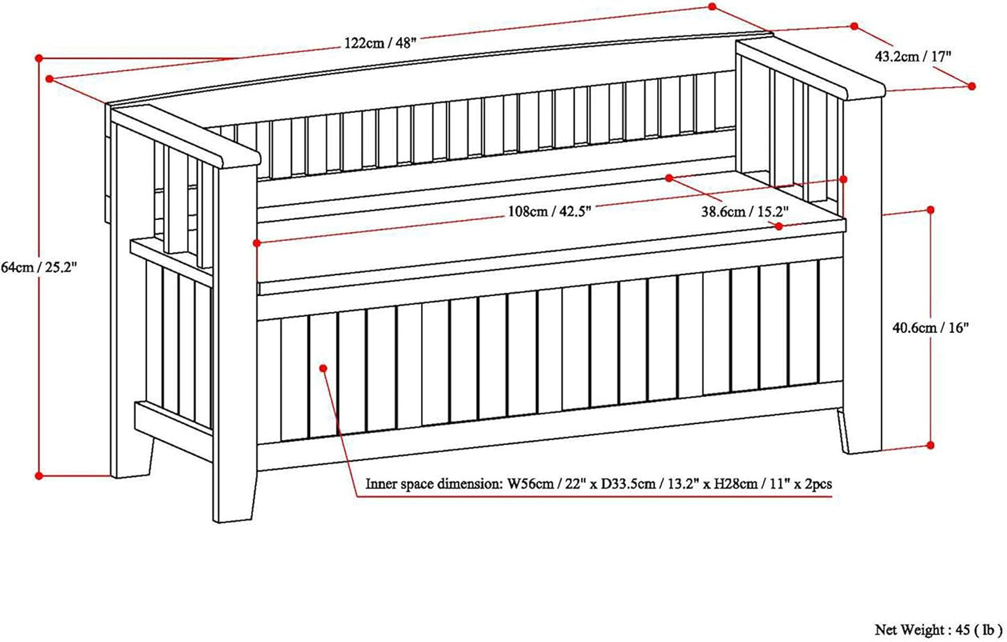 SIMPLIHOME Acadian Entryway Storage Bench - 48 inch Wide Solid Wood Hallway Seat in White, Transitional Bench for Entryway or Living Room with Lift-Up Lid and Spacious Storage