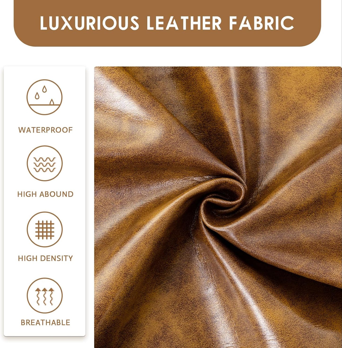 Furniliving 44 Inch Tufted Leather Bench, Leather Footrest Stool Bedroom Bench Seat, Upholstered Tufted Beathable Fabrics Ottoman Bench with X-Shaped Wood Legs for Kitchen, Solid Wood Indoor Bench