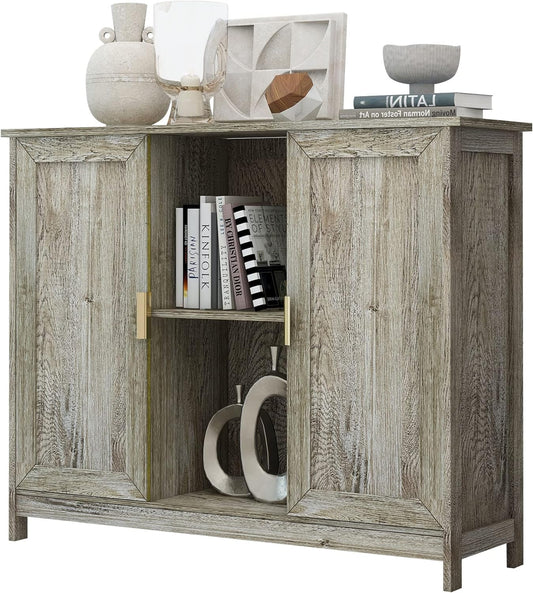 TaoHFE Farmhouse Buffet Cabinet,Entry Table Sideboard with Storage Cabinet,Farmhouse Credenza,Thin Cabinet for Hallway