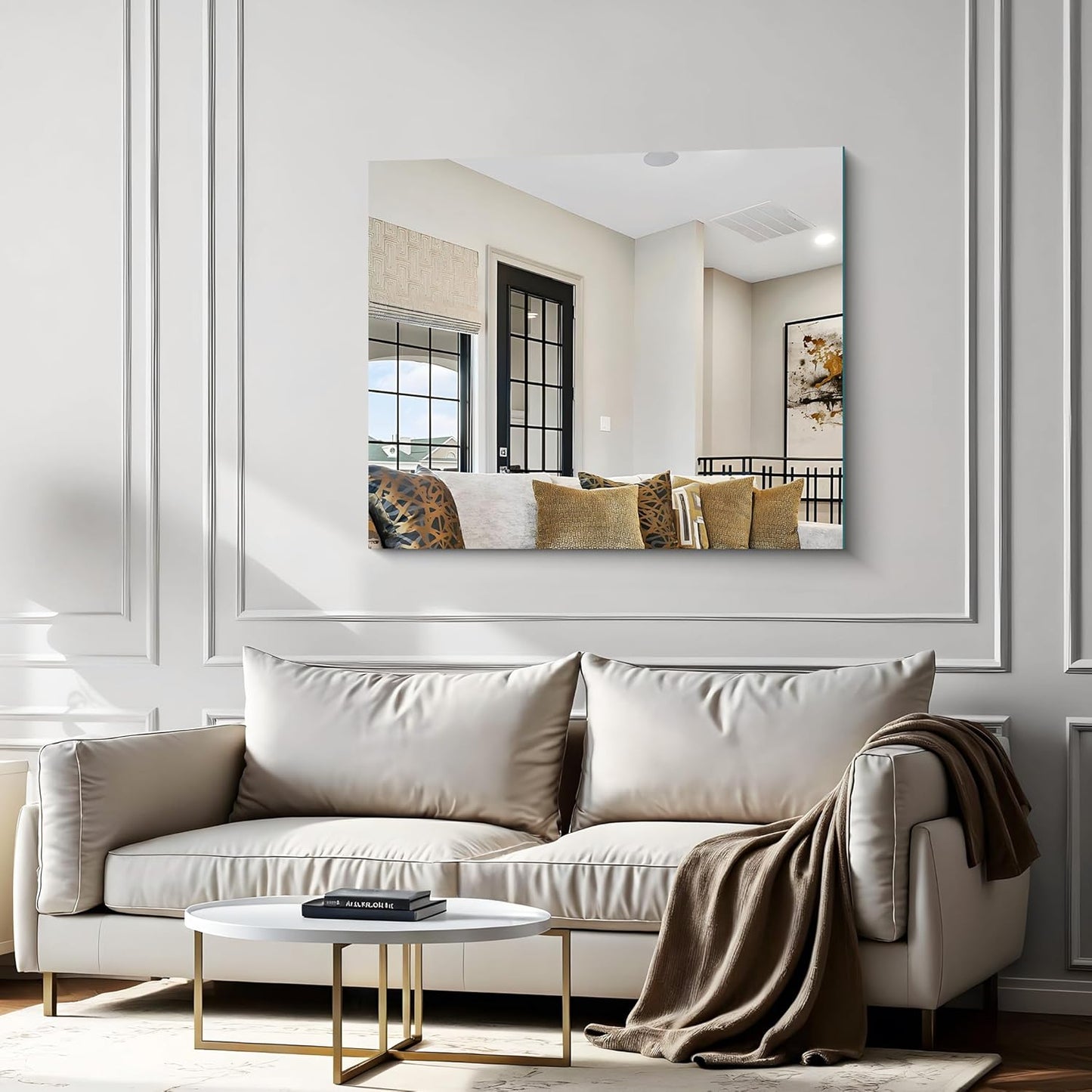 40x48 Inch Frameless Mirror, Frameless Bathroom Mirrors for Over Sink, Large Rectangle Wall Mirror, Upgraded Shatterproof Wall Mount Square for Living Room Bedroom Bathroom