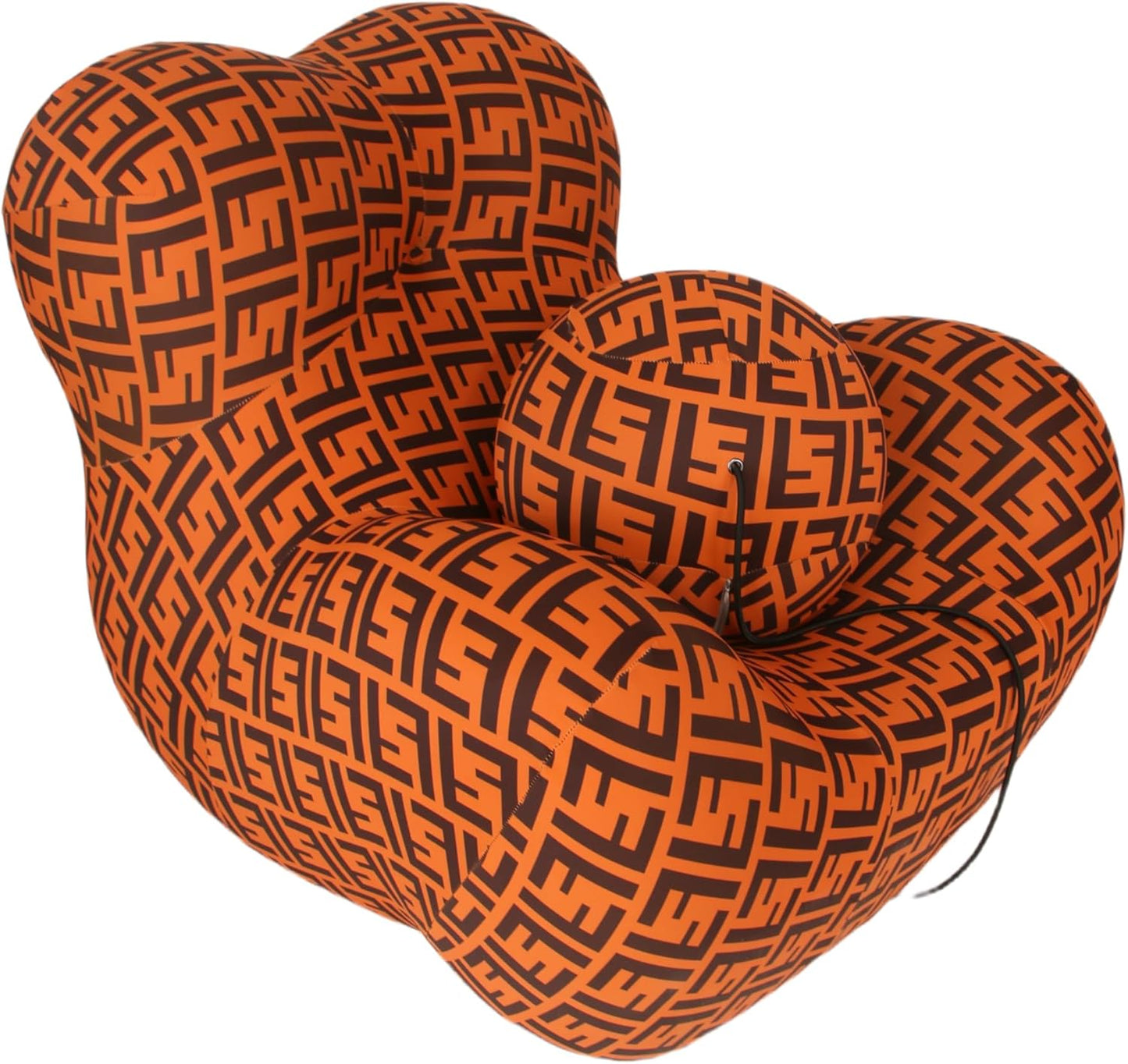 Bean Bag Chair - Memory Foam Bean Bag Chair for Adults, Comfy High-Resilience Single Sofa, Small Space Floor Chair, Chaise Lounge for Living Room, Bedroom (Orange, Ball)