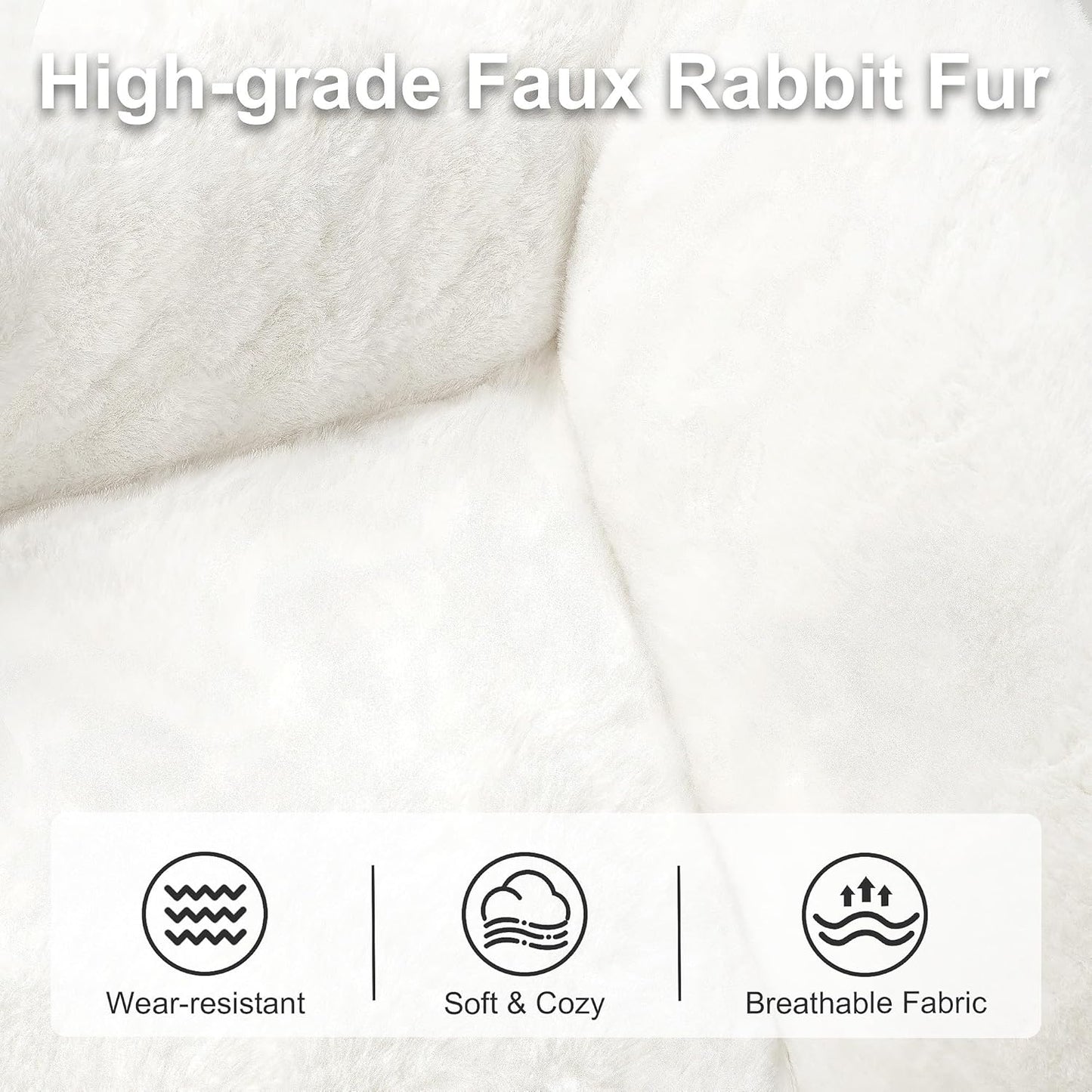 Comfy Saucer Chair for Adults, Foldable Living Room Chairs, Soft Faux Fur Lounge Chair for Bedroom, Reading Chairs, X-Large (Ottoman-White)