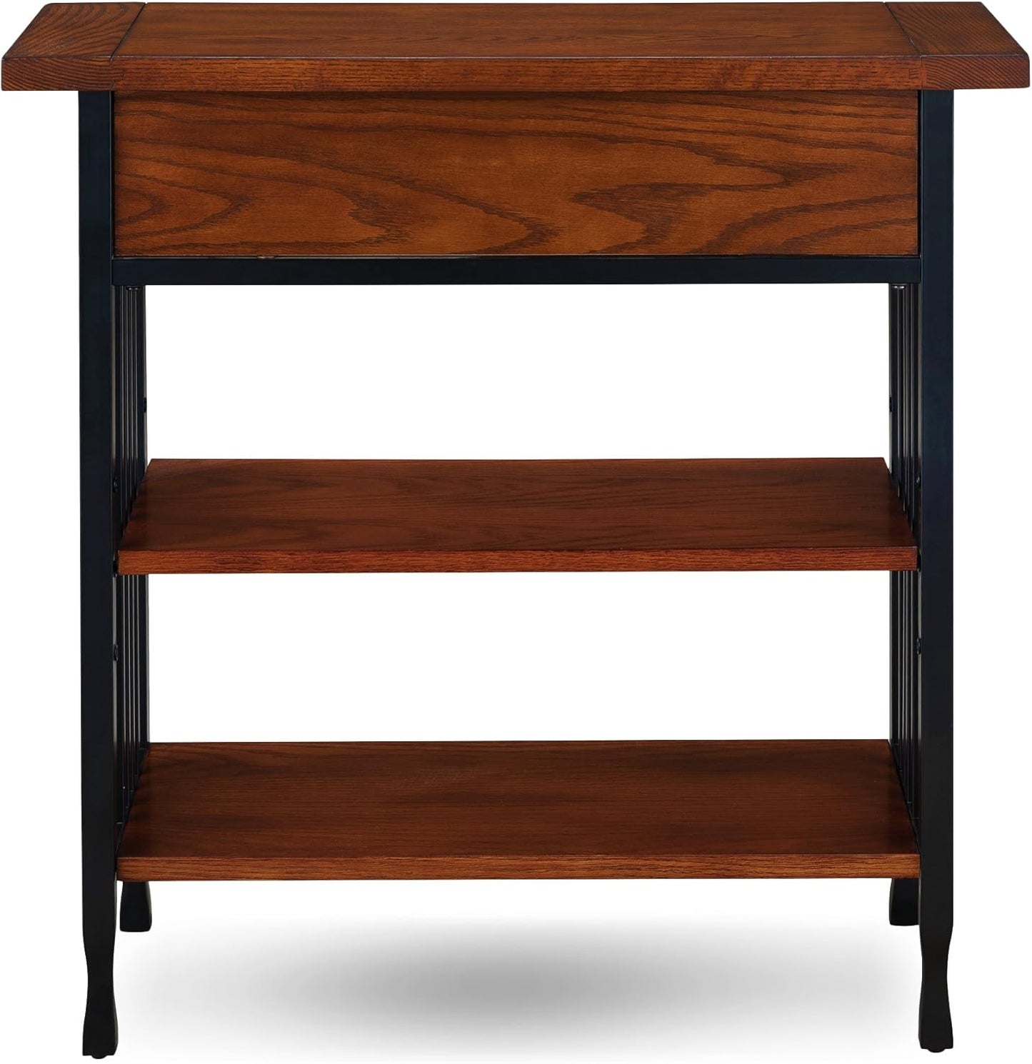 Leick Home SINCE 1912 Ironcraft Foyer Bookcase with Drawer Storage