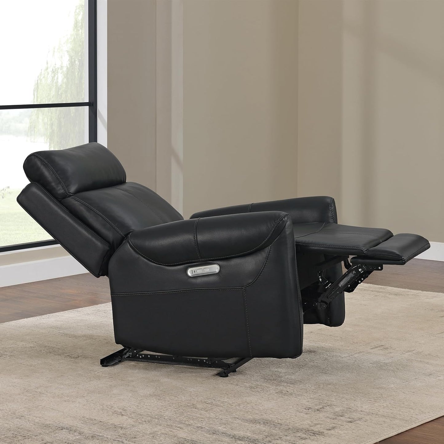 Leather Recliner Chair for Adults Wall Hugger RV Recliner with USB Charging Ports Electric Power Reclining Sofa for Living Room Home Theater Seating Bedroom