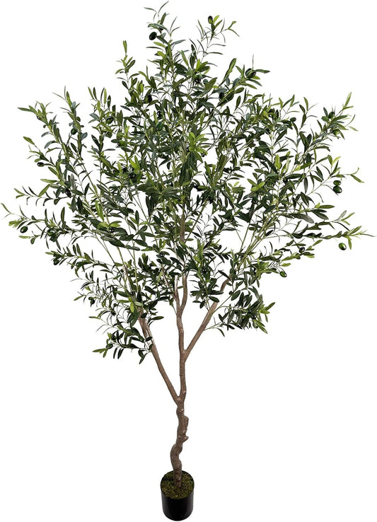 Artificial Olive Tree 7ft(82in,2200+Uv Protection Leaf) Tall,Faux Olive Tree Indoor Artificial Tree for Modern Home Office Living Room Floor Decor Indoor
