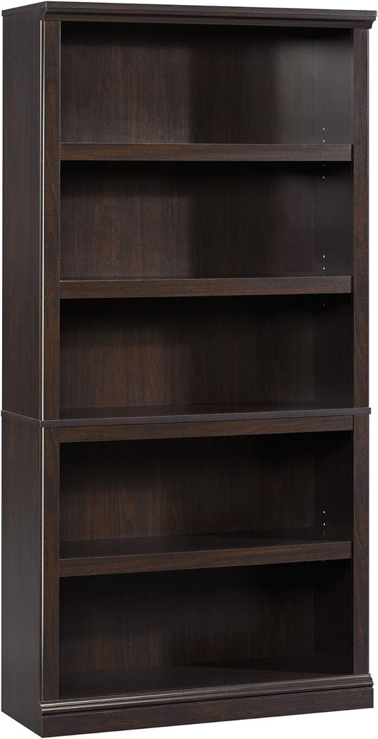 Sauder Miscellaneous Storage 5 Bookcase/Book Shelf, L: 35.28" x W: 13.23" x H: 69.76", Jamocha Wood
