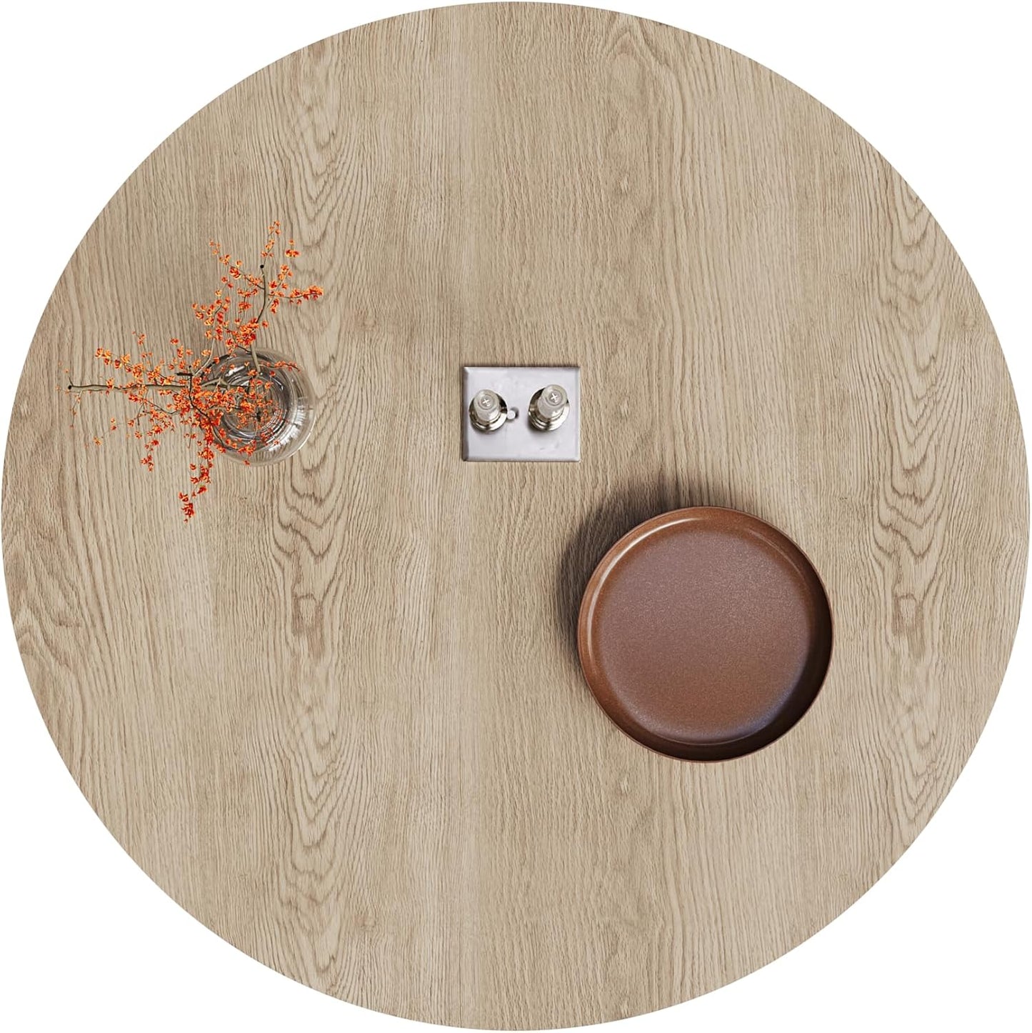 Round Dining Room Table for 4, 43'' Modern Farmhouse Kitchen Table with Round Pedestal, for Kitchen, Living Room, Cafe,Small Spaces, Apartment Wood