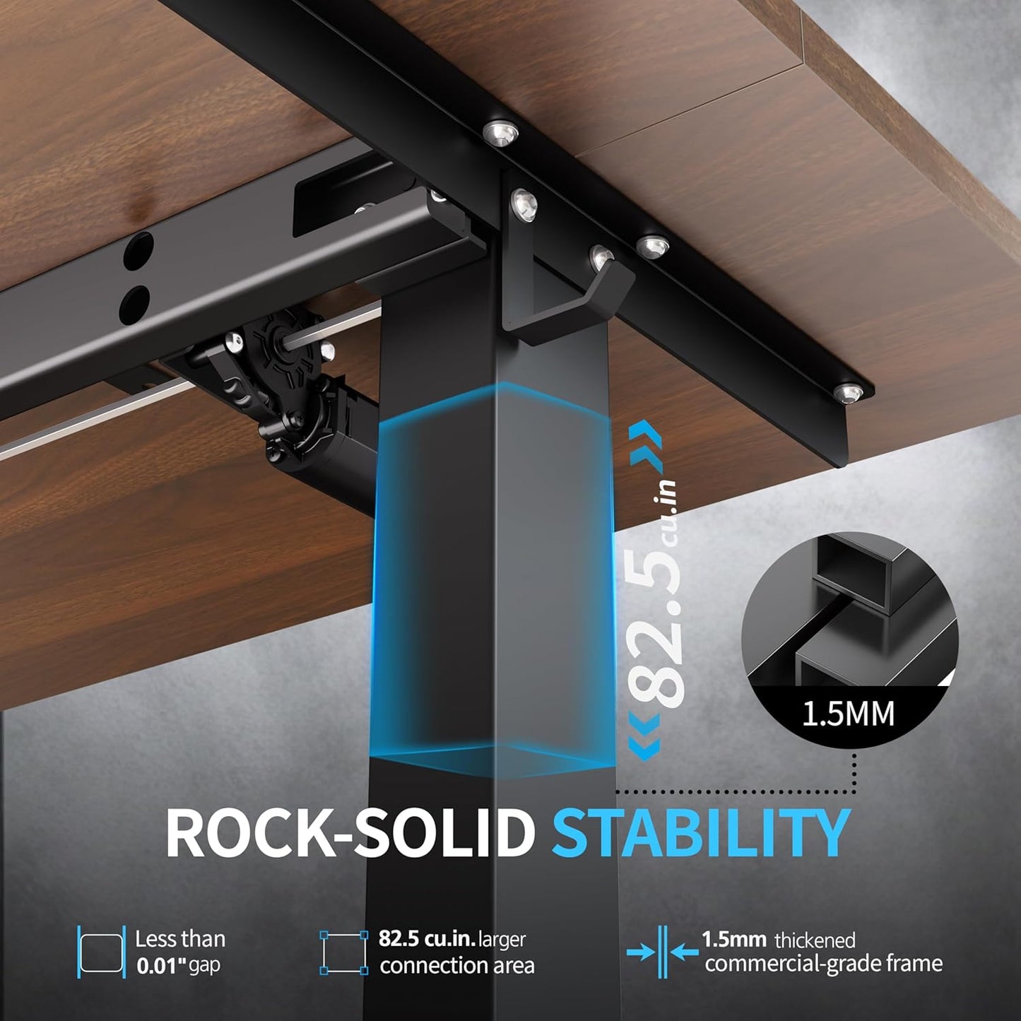 BIZUM Electric Standing Desk, 55x24 inches Height Adjustable Desk, Sit to Stand Desks Memory Gaming Computer Workstation for Home Office, Dark Walnut