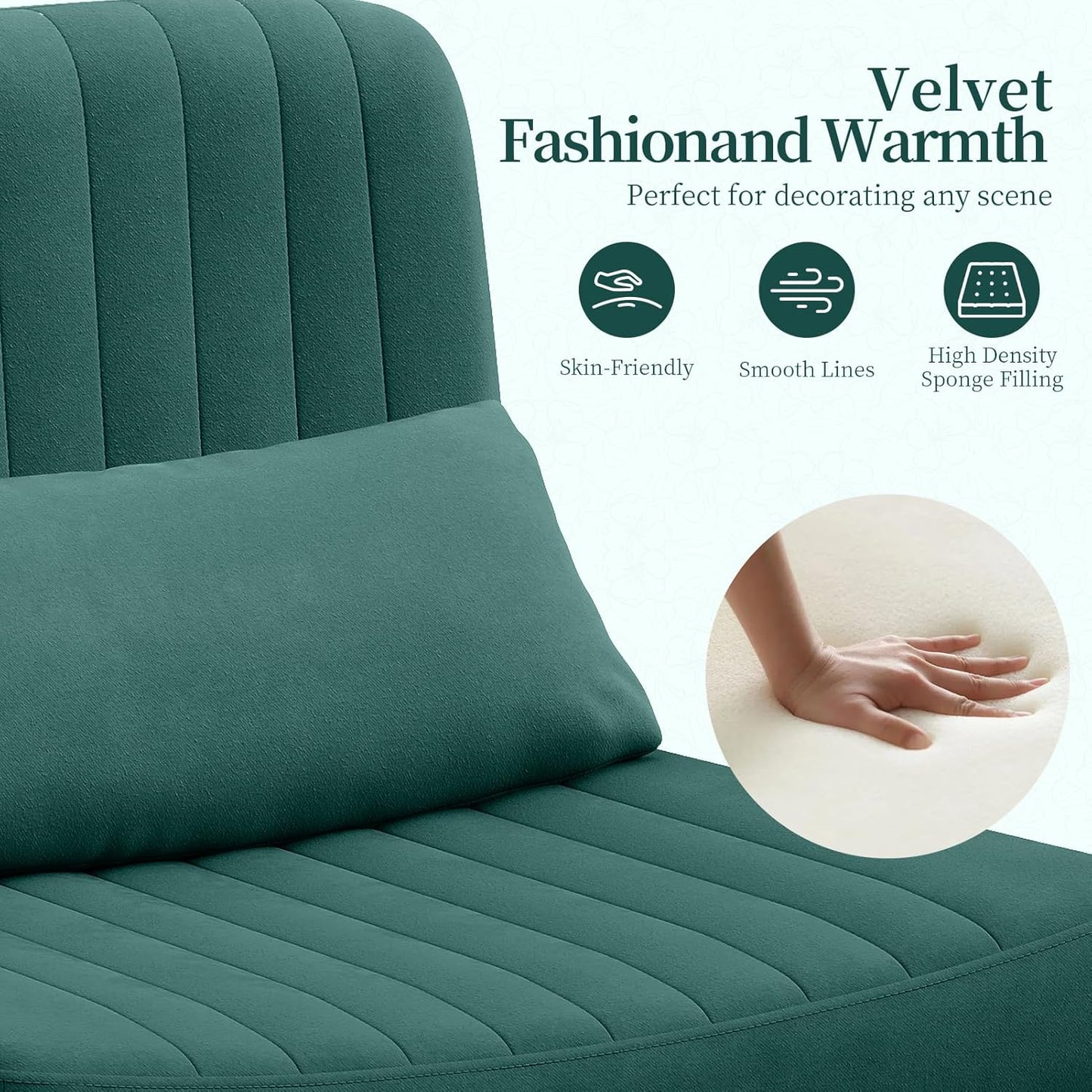 Warmiehomy Criss Cross Office Chair with Wheels, Velvet Cross-Legged Desk Chairs for Home, Armless Height Adjustable Swivel Wide Seat Computer Chair, Morden Vanity Chair for Women, Dark Green