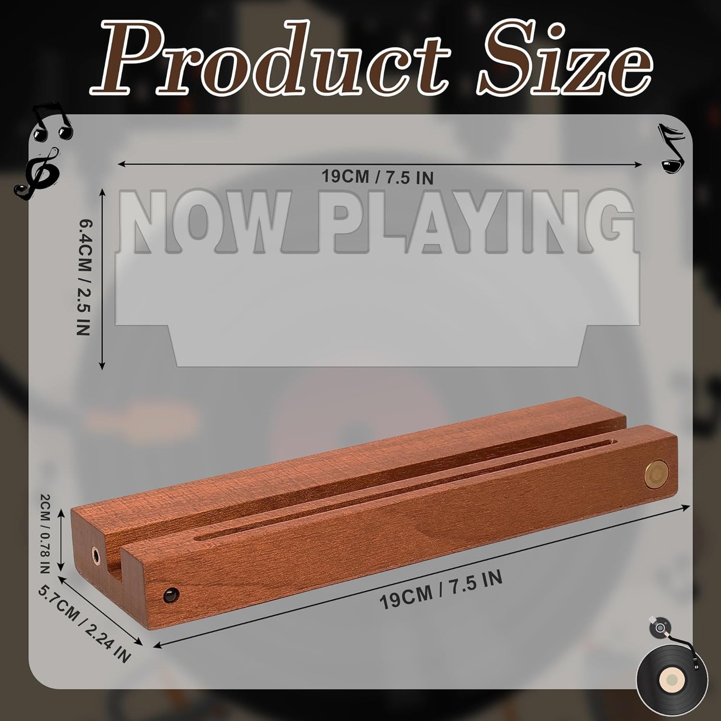 Now Playing Vinyl Record Stand Wall Mount, Light up Record Holder, Wooden Acrylic Display with 16 Color Lights for Albums, Room Decor, Gift for Vinyl Lovers