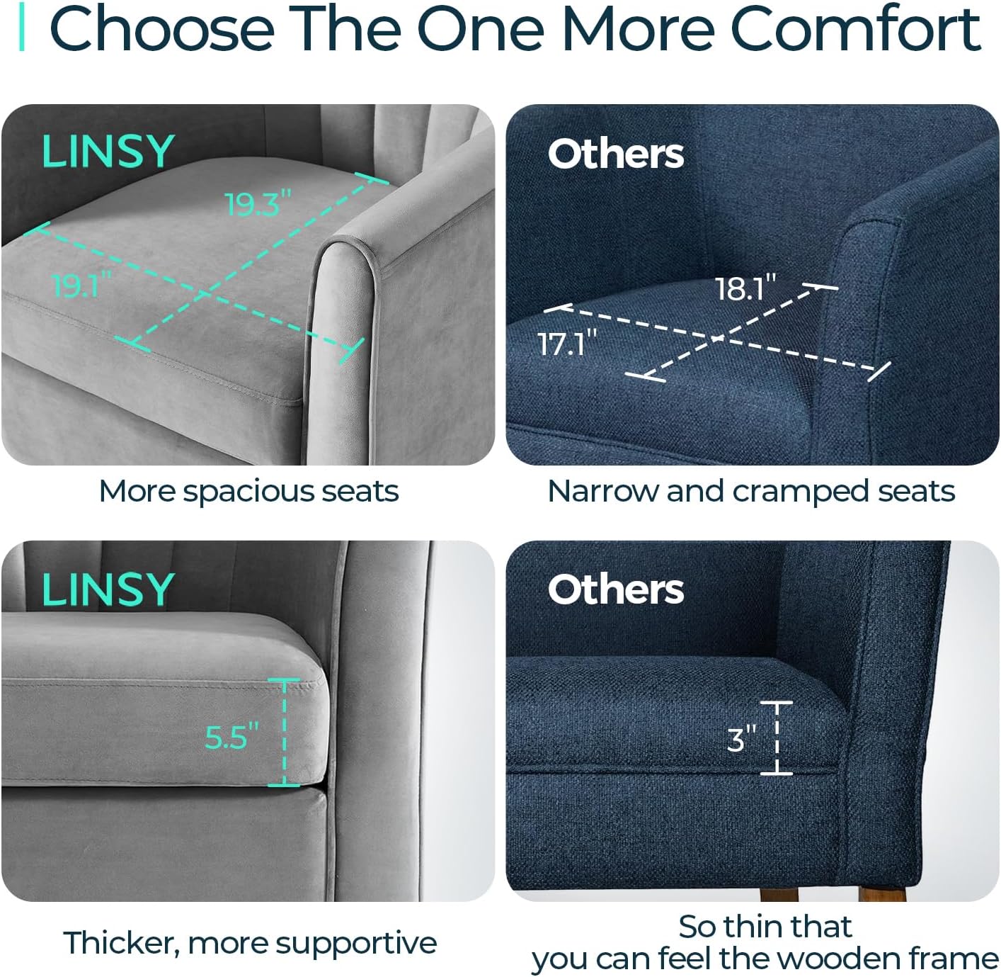 LINSY Swivel Accent Chair with Ottoman: Small Velvet Barrel Chair 360 Swivel Modern Armchair, Upholstered Reading Chair with Footrest for Living Room Bedroom Study Room (Grey)