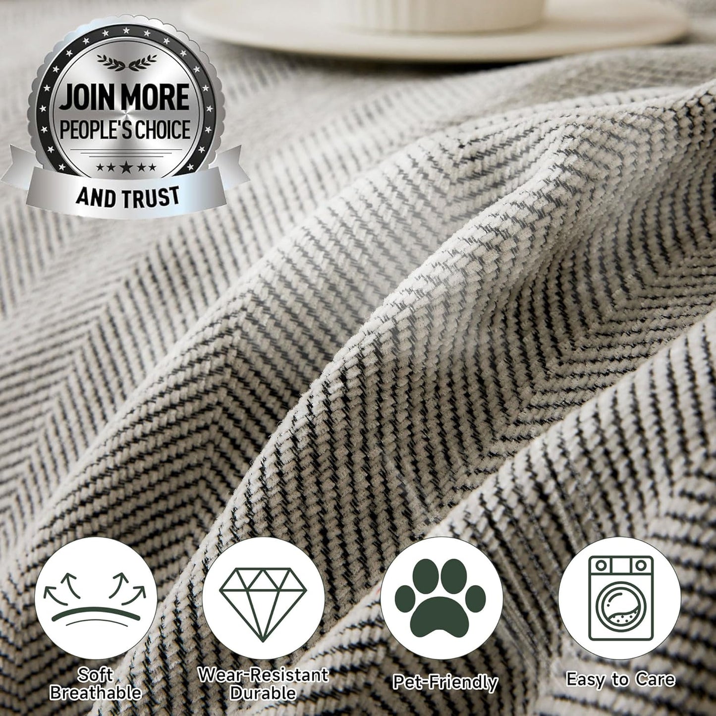 STACYPIK Soft Silver Gray Sofa Cover for Dogs, Modern Jacquard Couch Covers,Pet Friendly Protector for 3 Cushion Couch, Non-Slip Chenille Loveseat Cover for Sectional, Multi-use Throw Cover-71X150IN