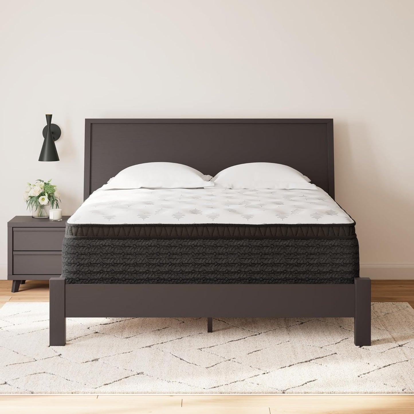 Signature Design by Ashley King Size Ultra Luxury 16 Inch Hyper Cool Euro Top Hybrid Mattress with Cooling Gel Memory Foam, Fiberglass Free, Mattress In A Box