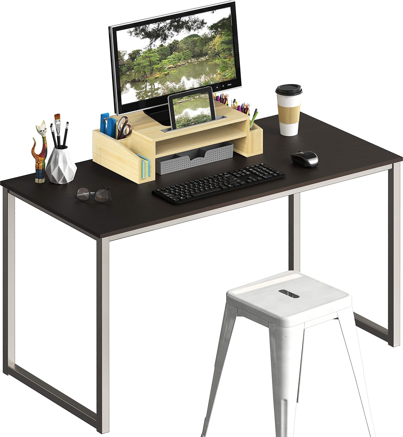 SHW Mission 40-Inch Home Office Computer Desk, Espresso