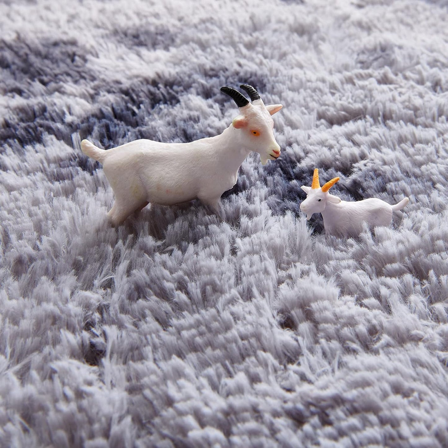 FJZFING Tie-Dyed Dark Grey Round Rug Ultra-Soft Plush Modern 7x7 Circle Area Rug for Kid's Bedroom, Fluffy Shag Circular Rug for Nursery Room, Non-Slip Tie-Dyed Dark Grey Rug for Teen's Room