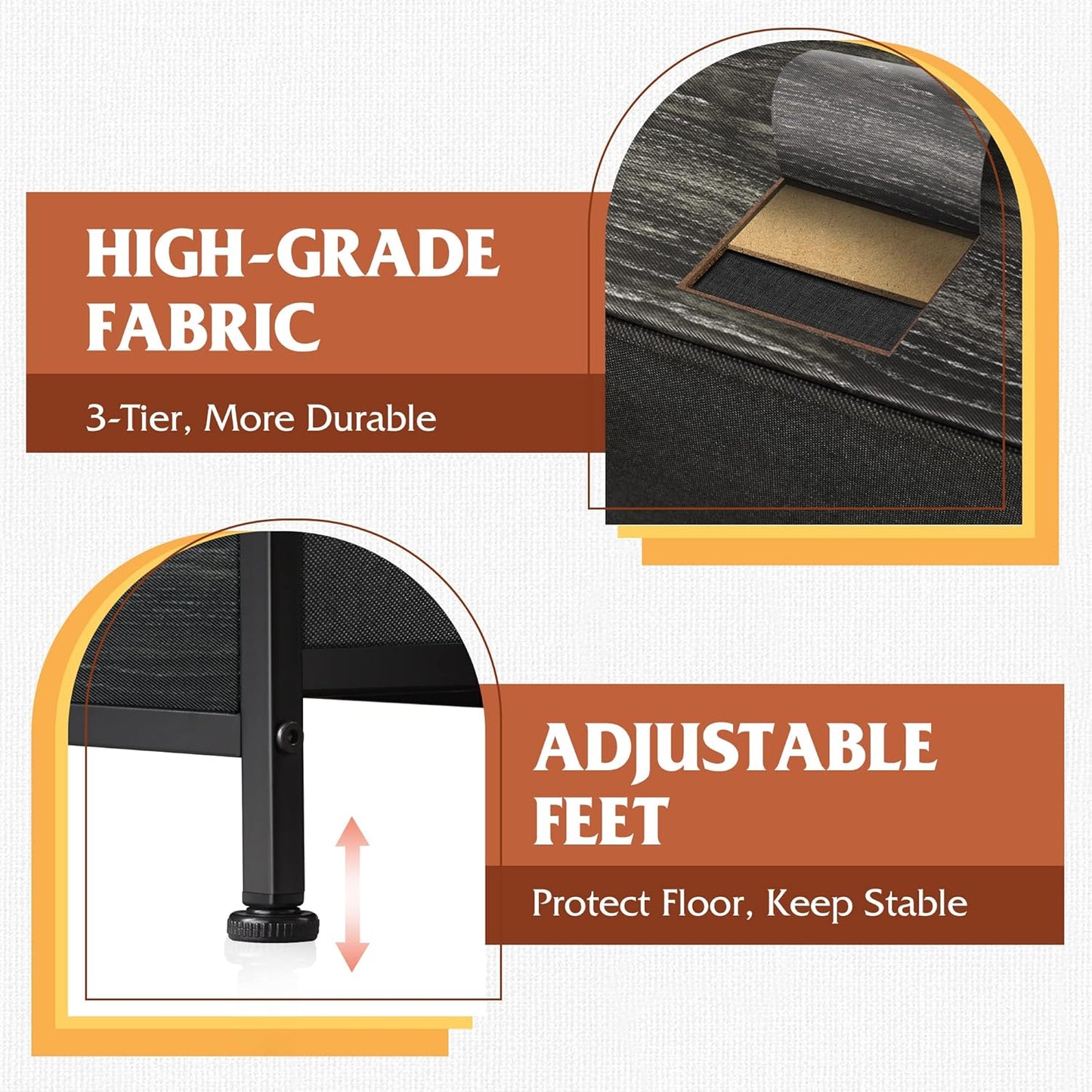 WLIVE 8 Drawer Dresser for Bedroom, Fabric Black Dresser with Large Storage Drawer Unit for Entryway, Chest of Drawers for Living Room