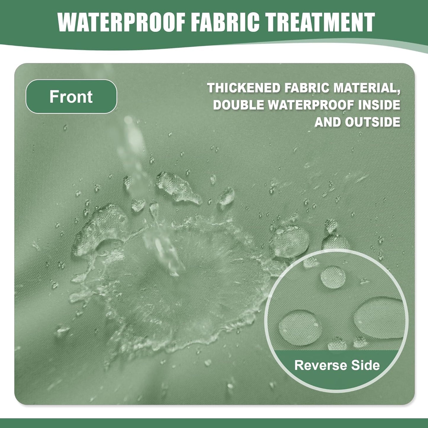 Chaise Lounge Cushions Outdoor Set of 4 - Waterproof and Fade Resistant Sun Lounger Replacement Cushions - Patio Lounger Pads with Removable Cover for Pool, Deck, 80 x 26 x 3 Inch, Sage Green