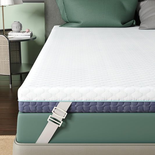 3 inch Firm Twin XL Mattress Topper for College Dorm, Memory Foam Bed Topper with Soft & Firm Options for Back Pain Relief, Mattress Topper with 2-Sided Cover, CertiPUR Certified, Dorm Bed