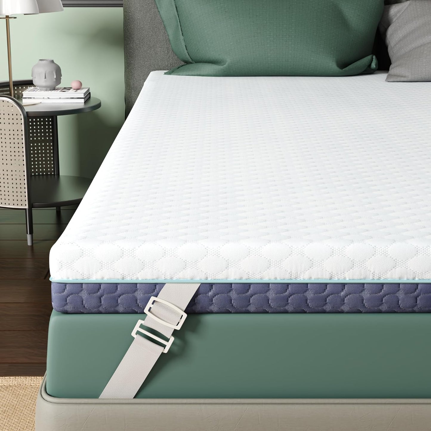 2 Inch Dorm Mattress Topper Twin Size, Memory Foam Mattress Topper for Back Pain Relief, Dorm Room Bed Topper with 2-Sided Breathable Cover, Ergonomic 5-Zone Design, Dorm Room Essentials