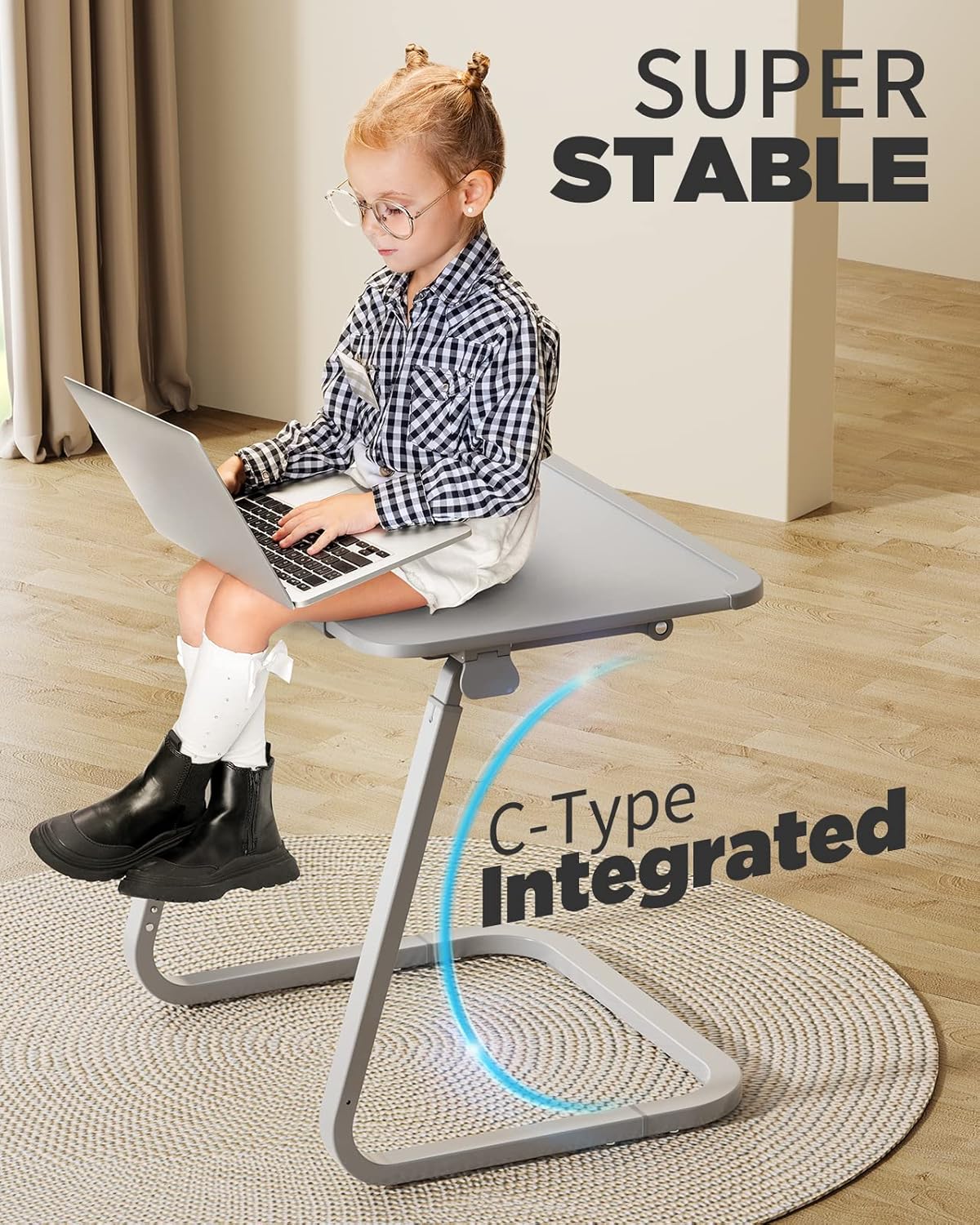 SAIJI TV Tray Table - Heavy Duty Extra Large TV Tray, Upgraded TV Dinner Trays for Eating Snack Food, Tilt & Height Adjustable TV Tray Laptop Desk for Sofa & Bedside Small Table