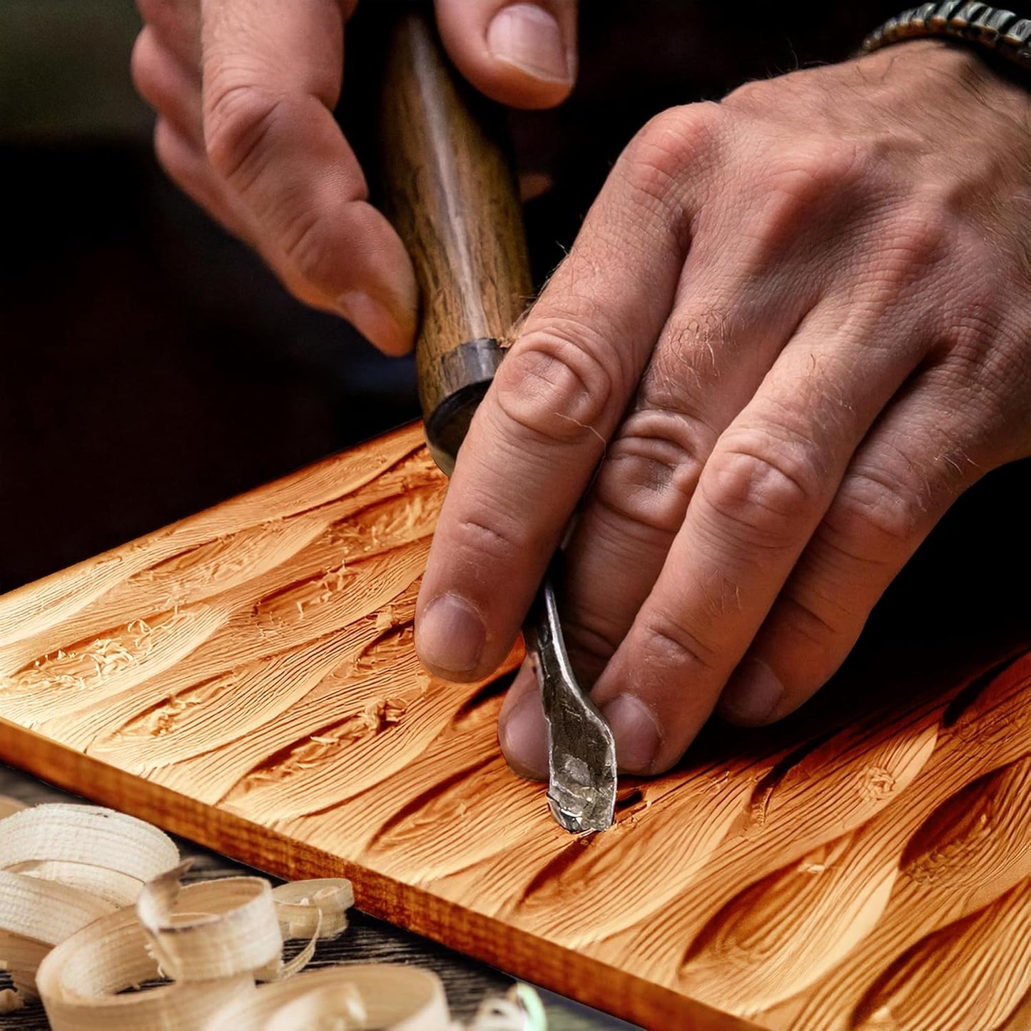 Acacia Elara Wood TV Stand for TVs up to 75+ Inch Entertainment Center with Storage Shelves and Cable Management, Mid Century Modern TV Media Console Wood TV Stands for Living Room Bedroom (Caramel)