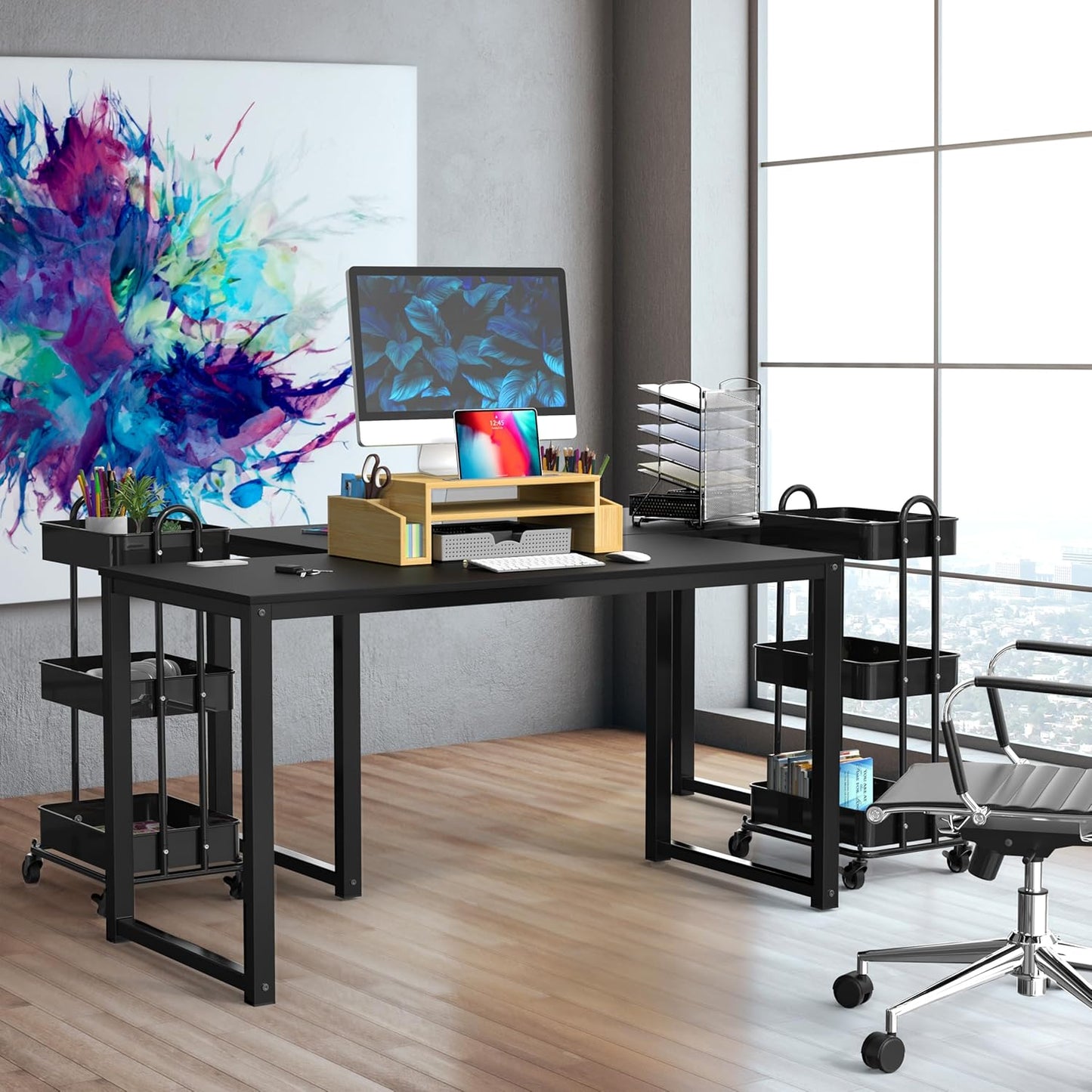 SHW 48-Inch Commercial-Grade Office Computer Desk, Black