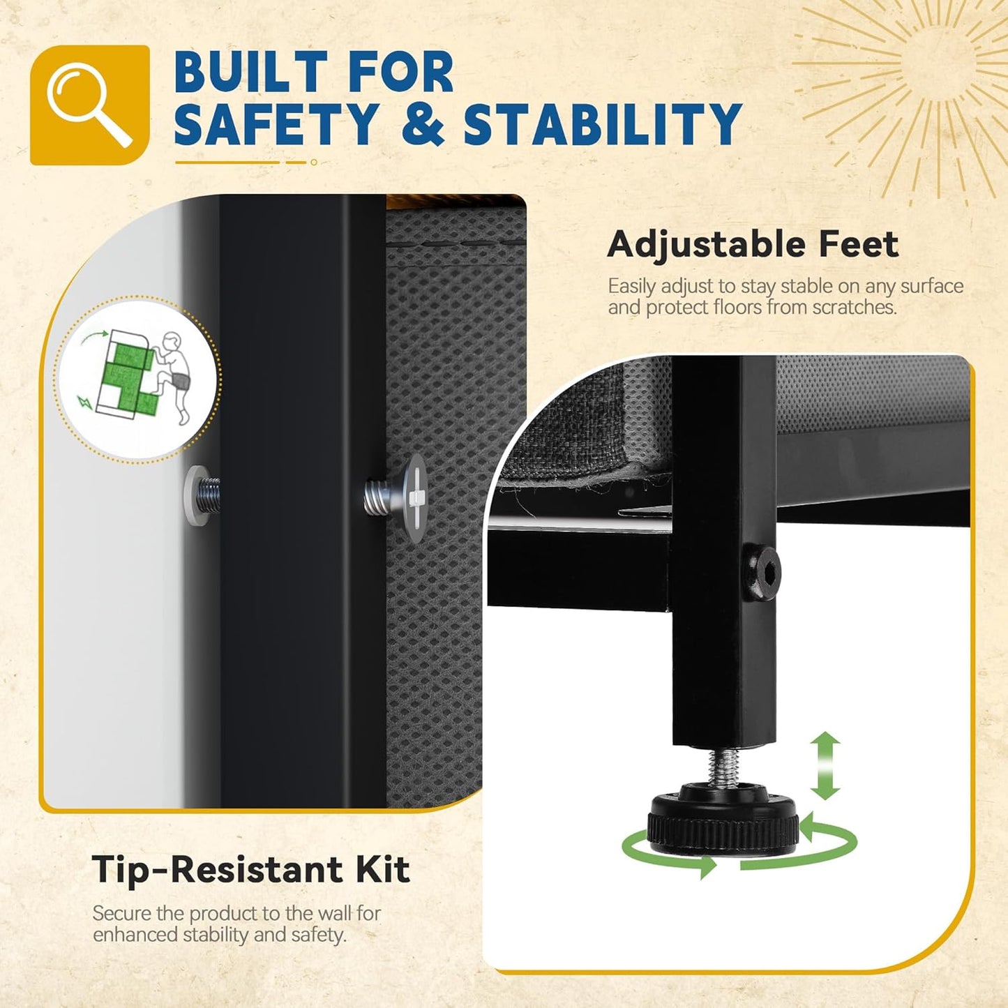 DWVO 10 Drawers Dresser, Fabric Dresser, Fabric Storage Tower, Organizer Unit for Bedroom, Living Room, Hallway, Closets