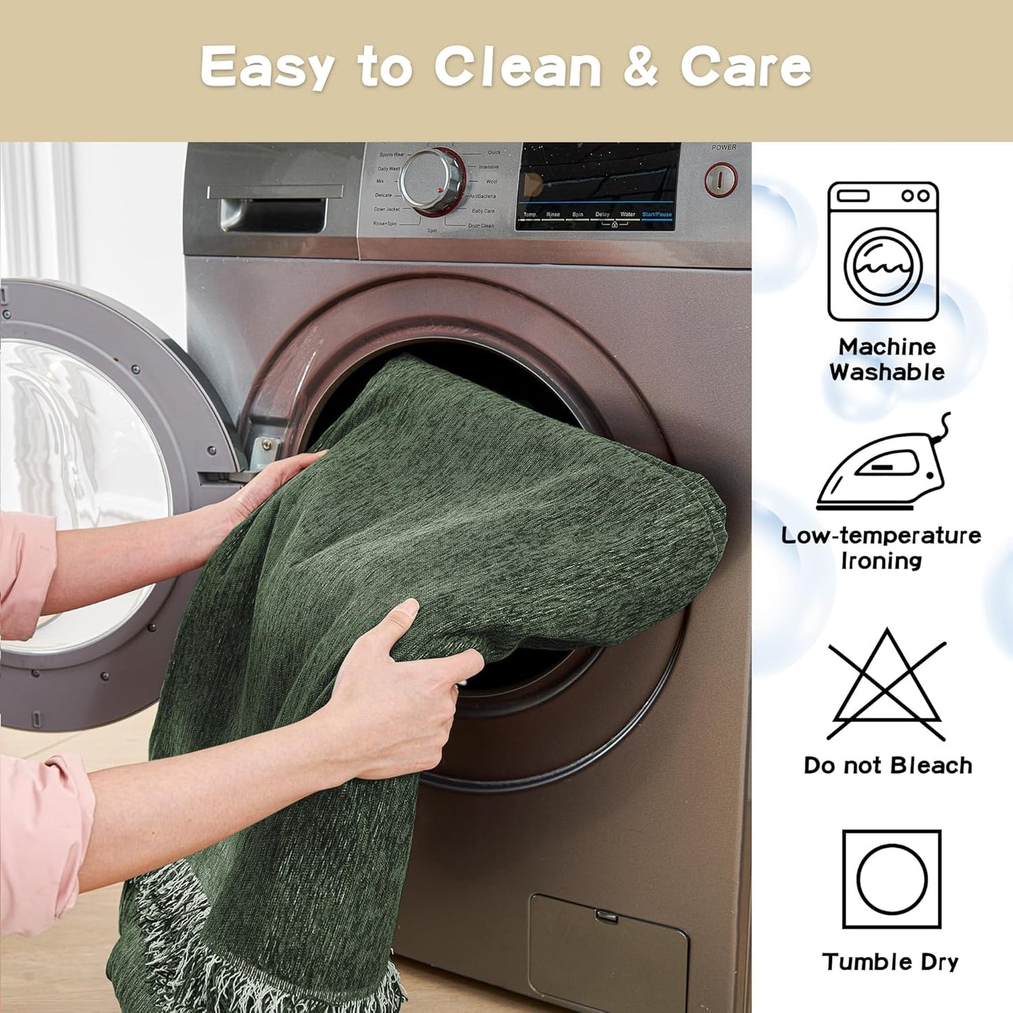 MYSKY HOME Couch Cover for Sofa Couch Covers for Pets, Non Slip Dogs Furniture Protector with Tassels for Living Room Non Slip Washable Furniture Protector Cover for Pet, Cat, 91"x118", Moss Green