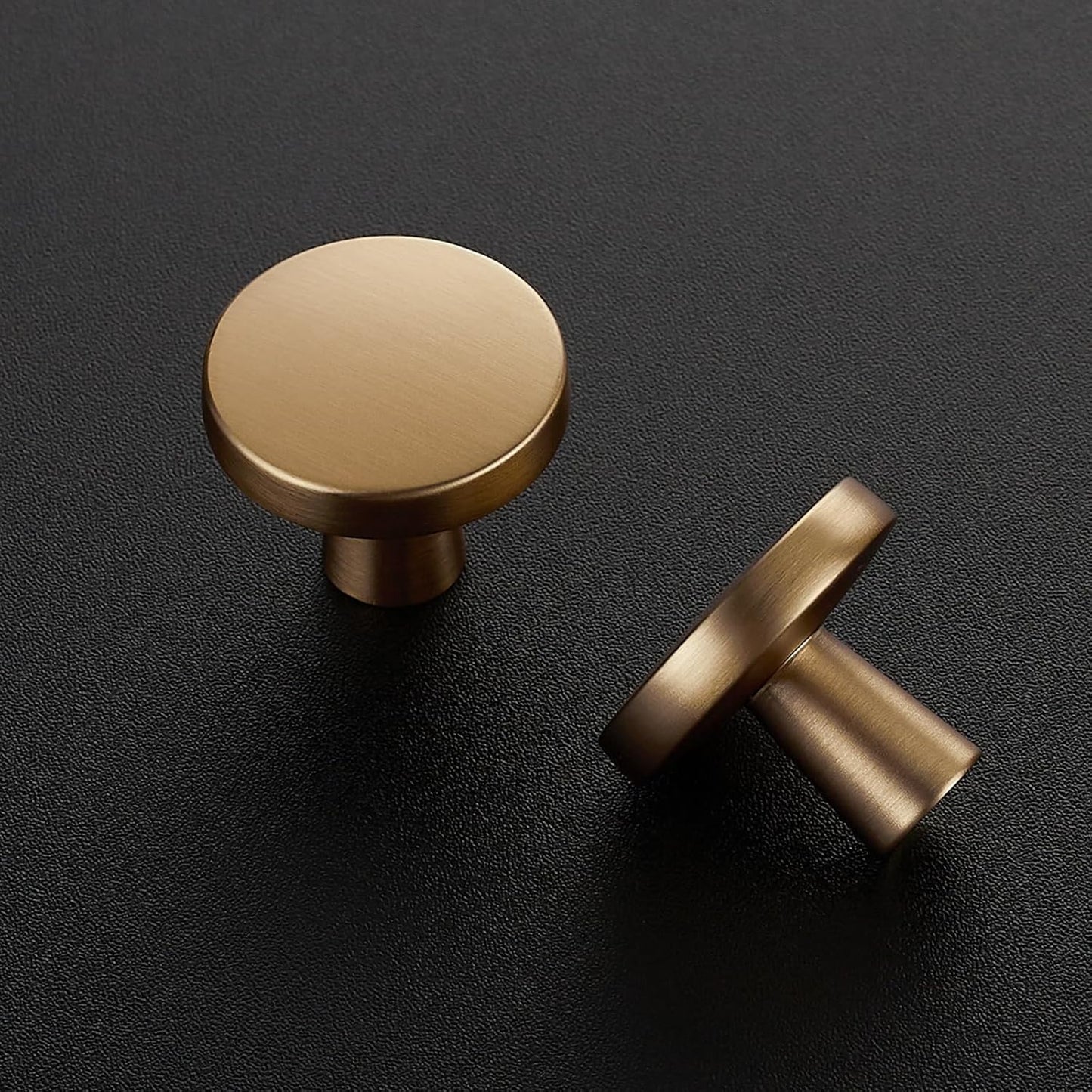 Ravinte 25 Pack Drawer Pulls 1-1/4 Inch Kitchen Cabinet Knobs Solid Round Dresser Drawer Knobs Champagne Bronze Drawer Knobs Dresser Knobs Simple Cabinet Hardware for Cupboard Drawer Pulls