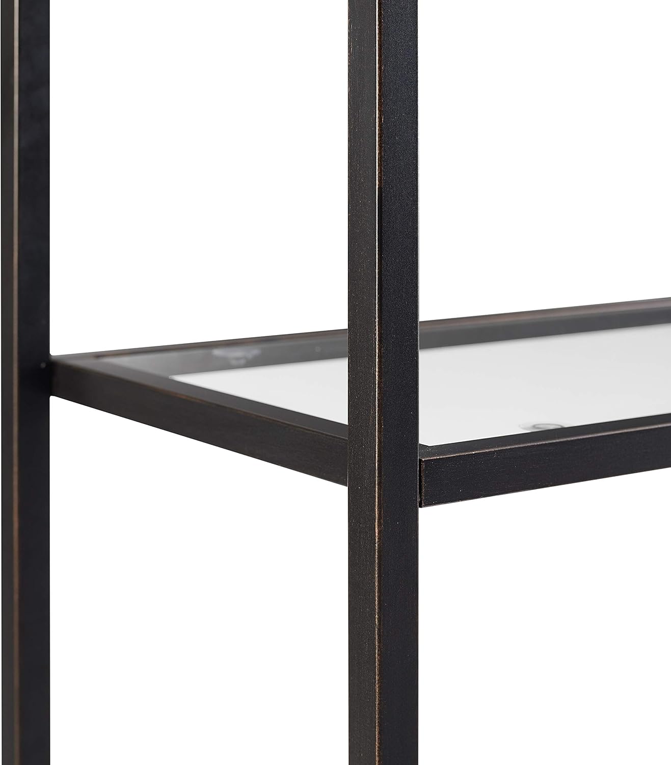 Crosley Furniture Aimee Bookshelf with Glass Shelves, Bookcase Storage, Oil-Rubbed Bronze