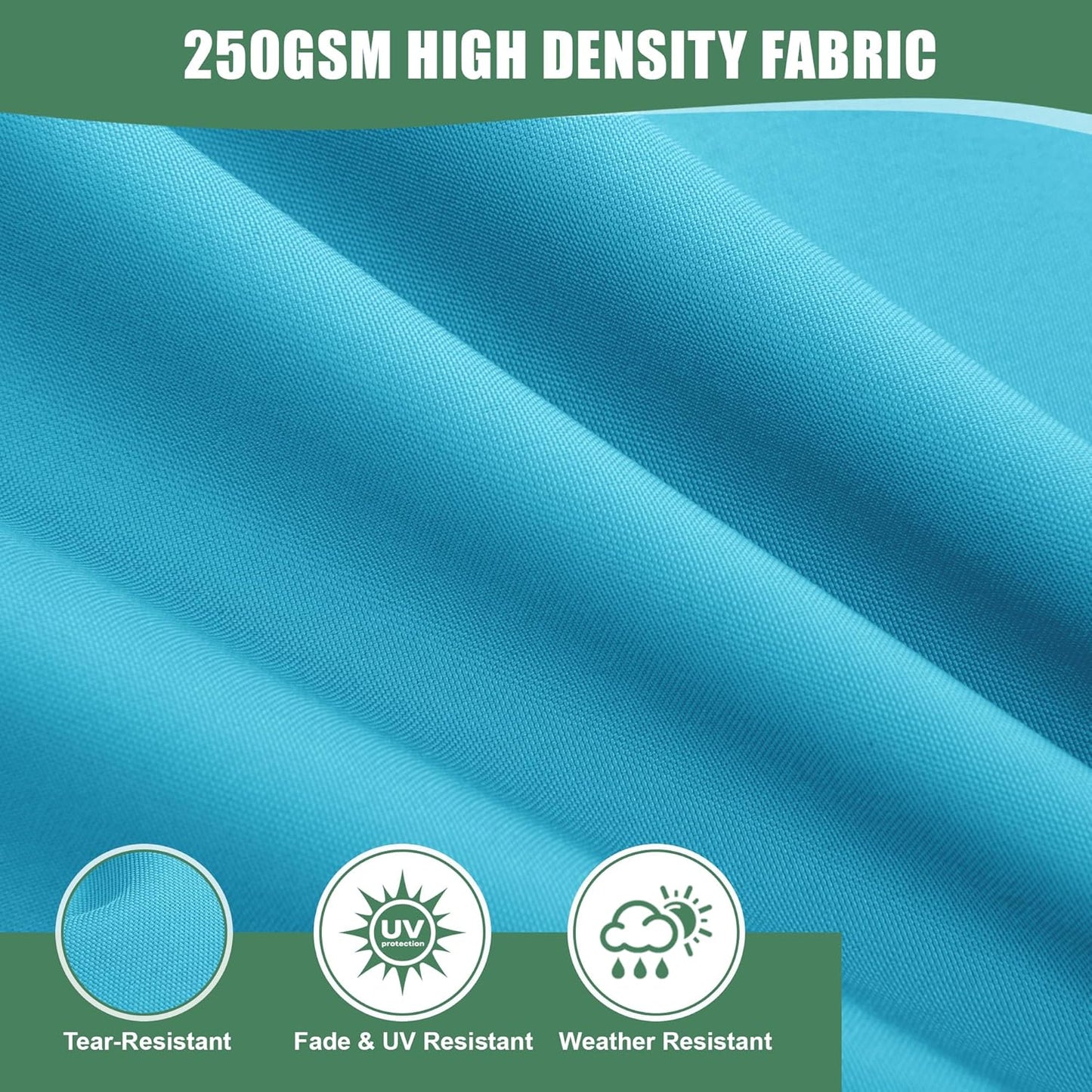 Chaise Lounge Cushions Outdoor - Waterproof and Fade Resistant Sun Lounger Replacement Cushions - Patio Lounger Pads with Removable Cover for Pool, Deck, Lawn, 80 x 26 x 3 Inch, Teal