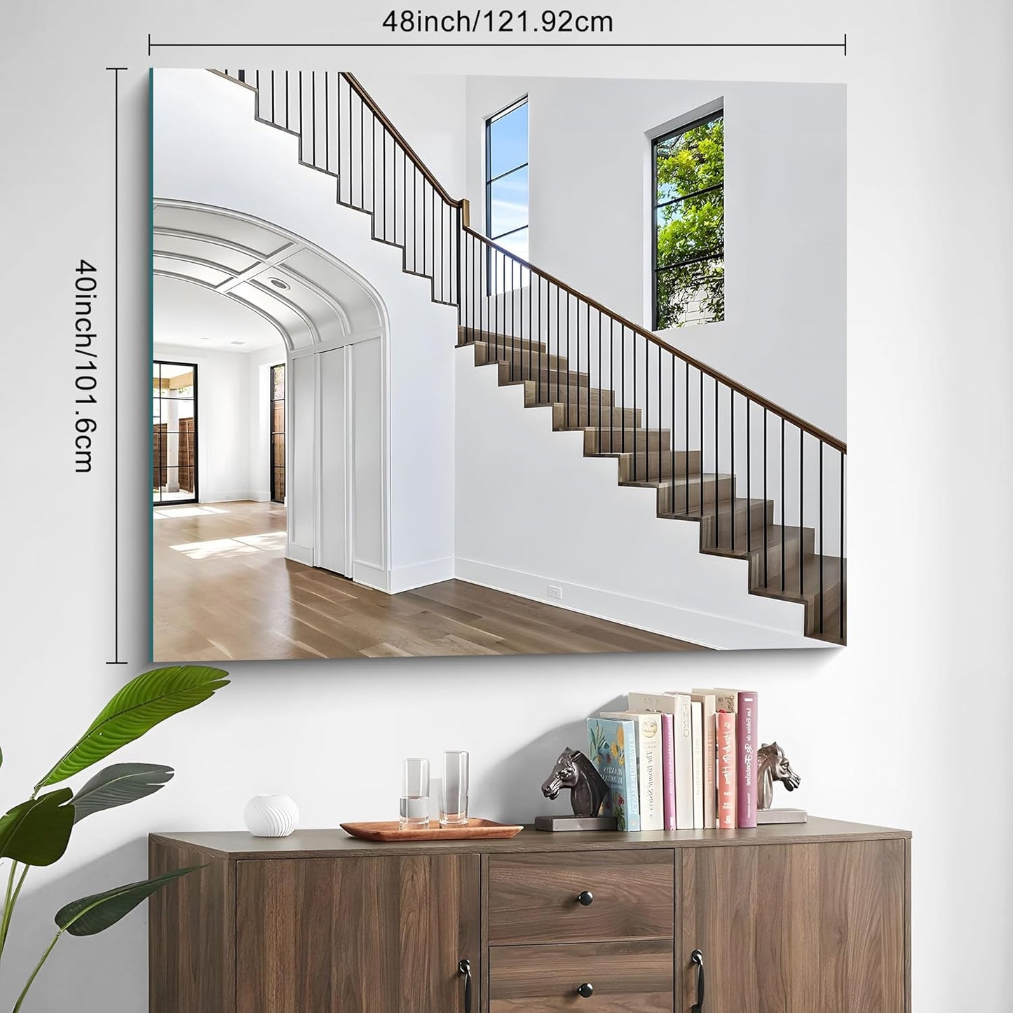 40x48 Inch Frameless Mirror, Frameless Bathroom Mirrors for Over Sink, Large Rectangle Wall Mirror, Upgraded Shatterproof Wall Mount Square for Living Room Bedroom Bathroom