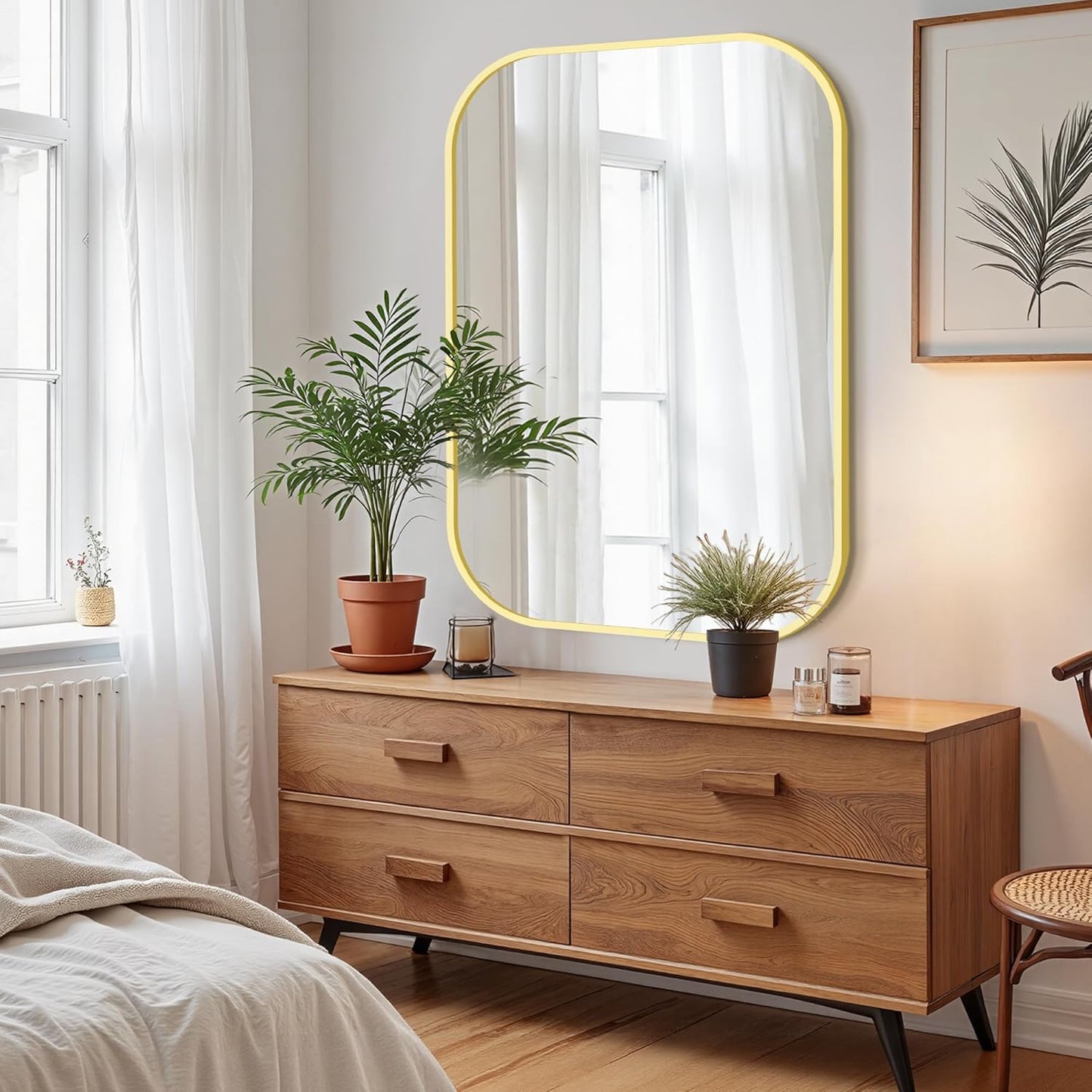 Bathroom Mirrors for Over Sink, 28x40 Gold Vanity Mirror for Bathroom Sink, HD Shatterproof Squircle Wall Mirror for Bathroom Washroom Lavatory Restroom Metal Frame