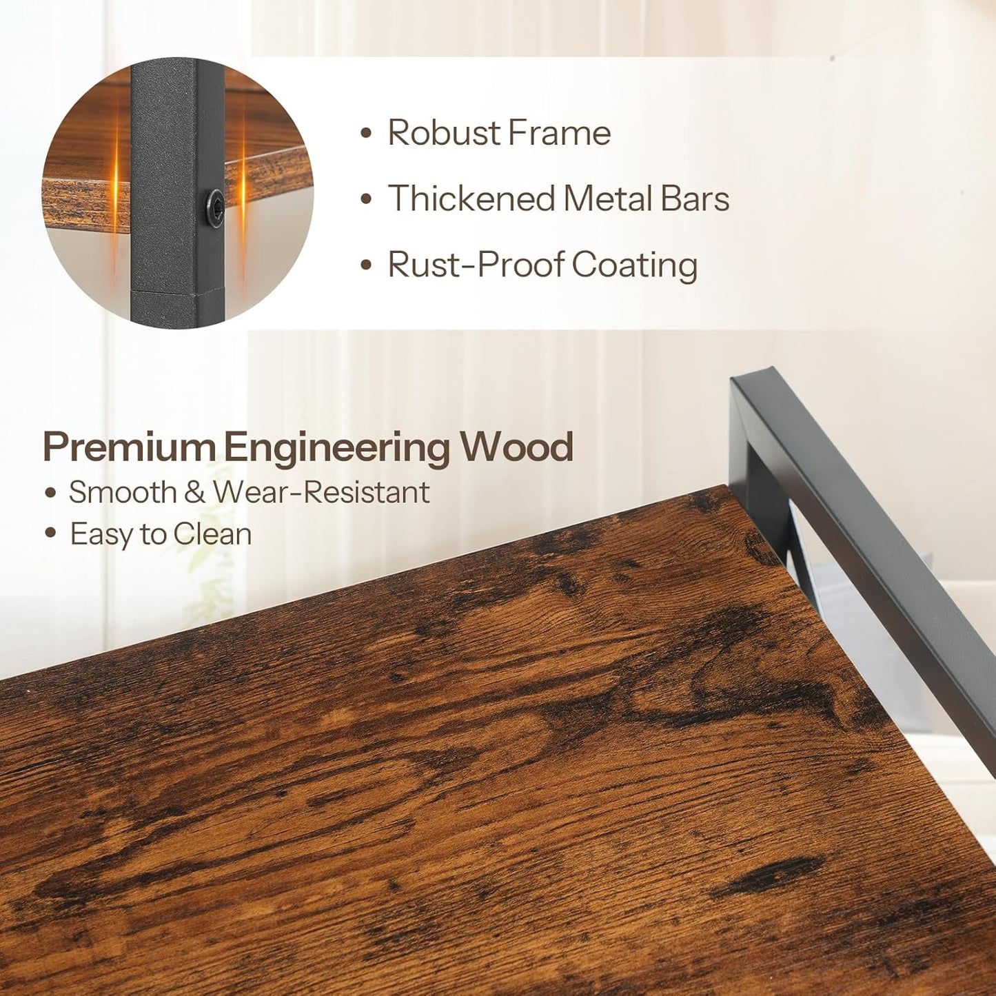 HOOBRO Bookshelf, 3-Tier Industrial Bookcase, Book Shelf Storage Organizer, Small Bookshelf with Metal Frame for Living Room, Bedroom, Home Office, Kitchen, Rustic Brown and Black BF71SJ01