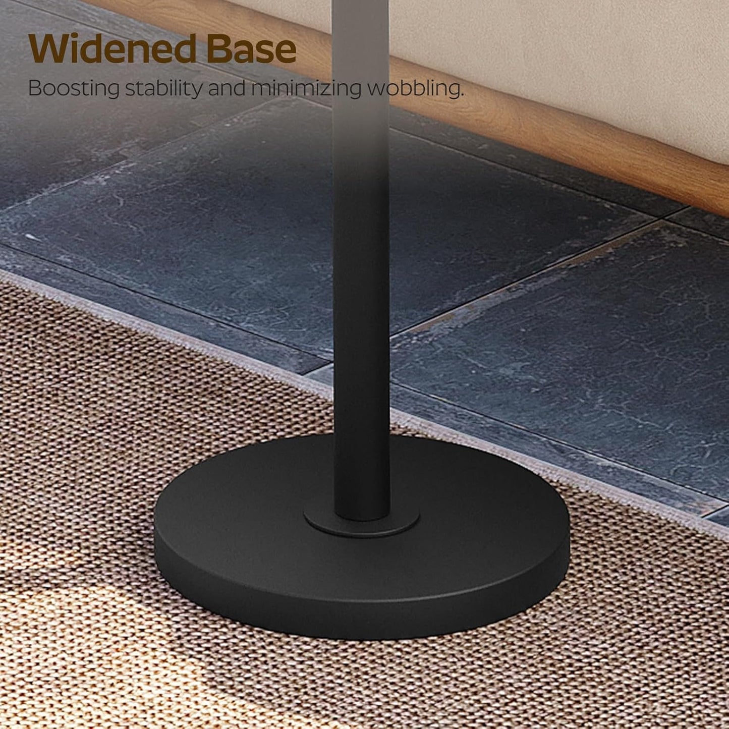 Round Side End Table for Small Spaces, Pedestal Style Martini Drink Side Table in Living Room, Bedroom, Dormitory, Rustic Brown and Black ET30BR