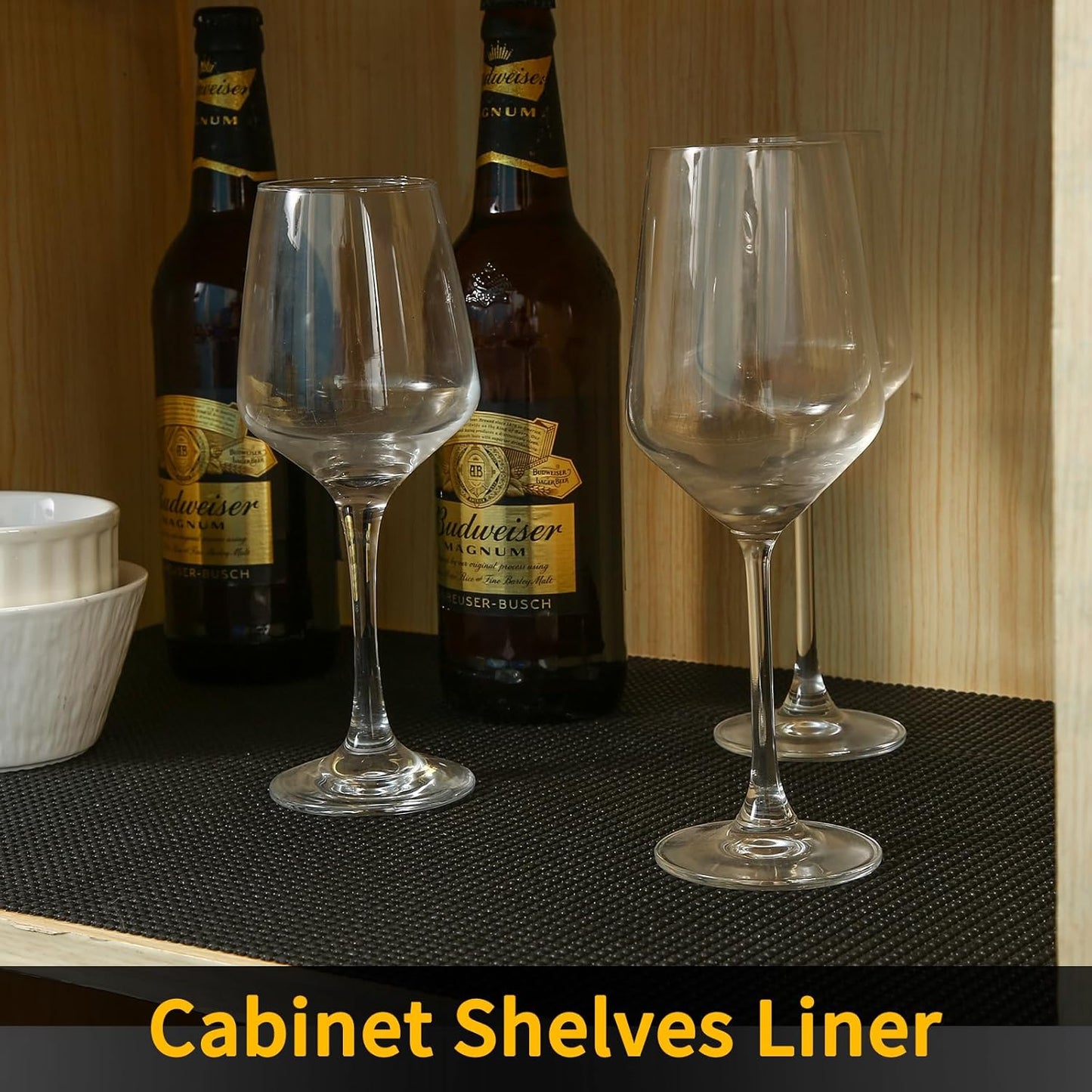 iwtmm Drawer Shelf and Cabinet Liners Non-Adhesive Extra Strong Grip - Keep Items in Place for Kitchen, Bathroom, Office & Wardrobe, Heavy Duty Anti-Slip Liners for Cabinets, Cupboards, Drawers