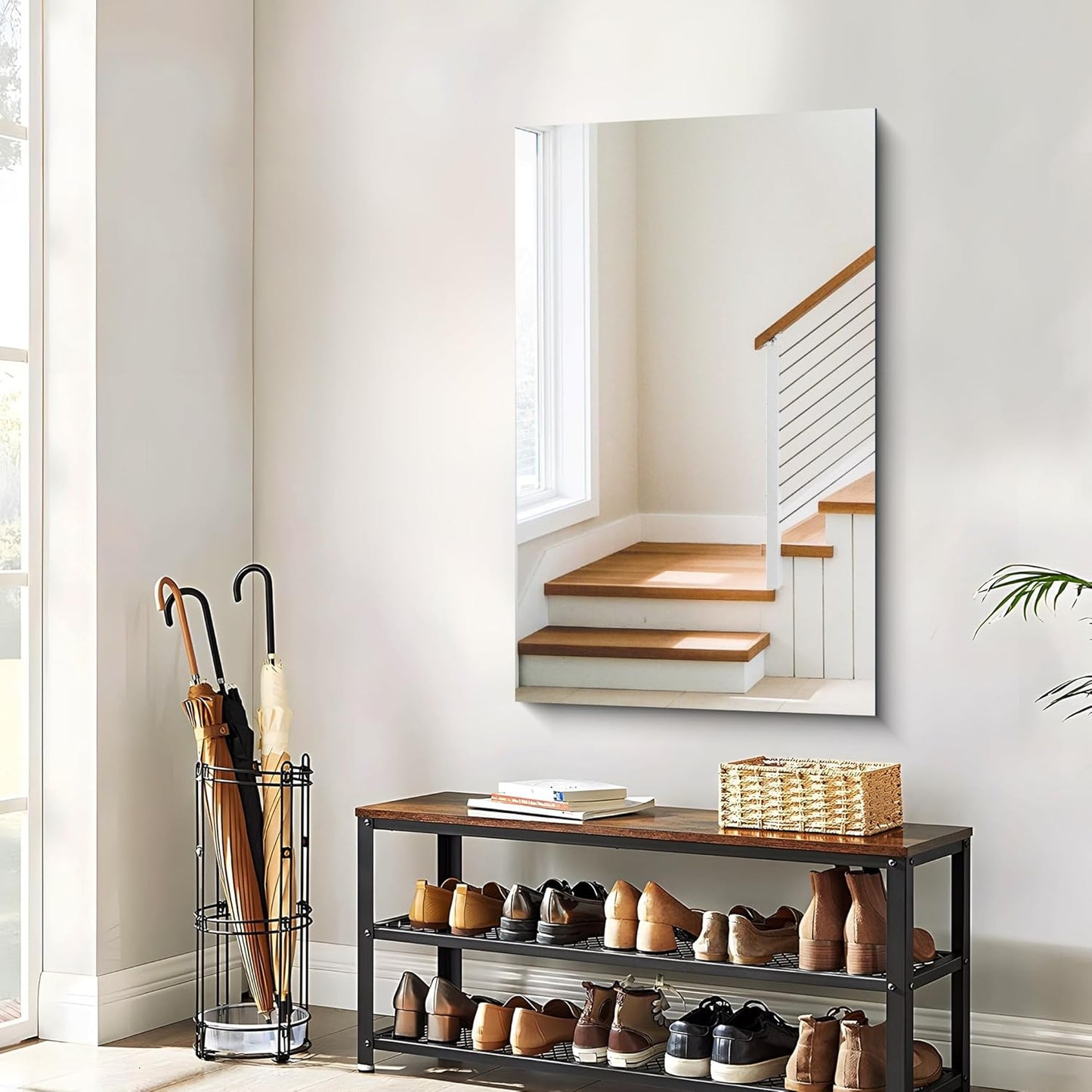 Frameless Mirror, 24x40 Inch Rectangle Bathroom Mirrors for Wall, Upgraded Shatterproof Large Vanity Mirror Over Sink with Polished Edge for Bathroom, Bedroom, Living Room and Entryway