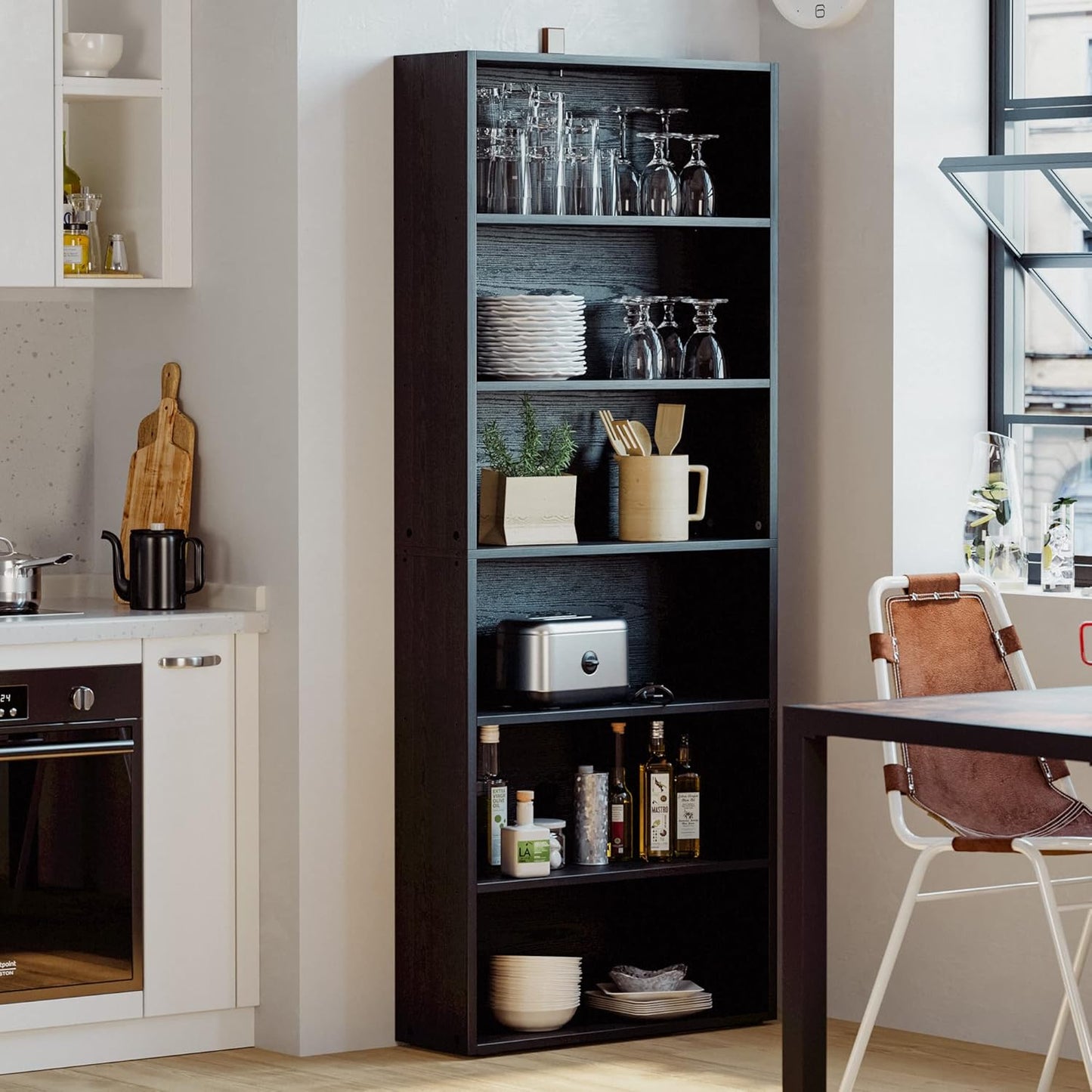 IRONCK Bookshelves and Bookcases Floor Standing 6 Tiers Display Storage Shelves 70 in Tall Bookcase Home Decor Furniture for Home Office, Living Room, Bed Room