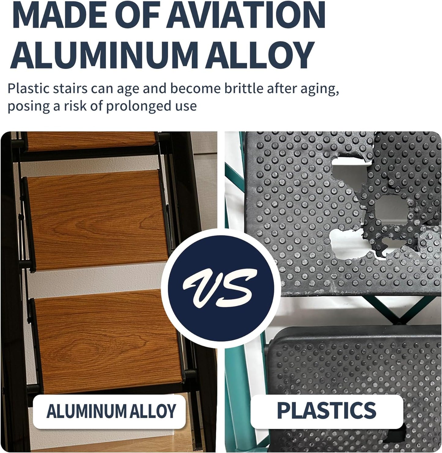 3 Step Ladder,Folding Step Stool with Aluminum Wide Pedal& Convenient Handgrip,330lbs Capacity Steel Ladder for Household and Office(Black)