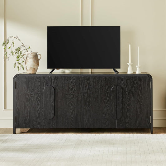 Walker Edison Chantelle Sideboard TV Stand with Storage, 70", Black