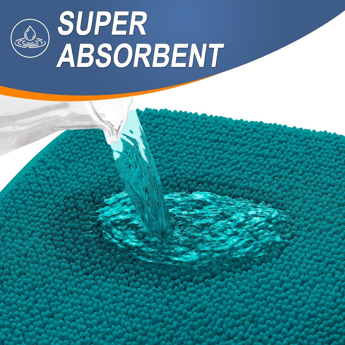 OLANLY Thick Memory Foam Bath Mat Rug 24x16, Extra Soft Absorbent Bathroom Rug, Quick Dry Bath Mats, Non-Slip, Machine Washable Carpet for Bathroom, Tub and Shower, Home Decor Accessories, Deep Lake