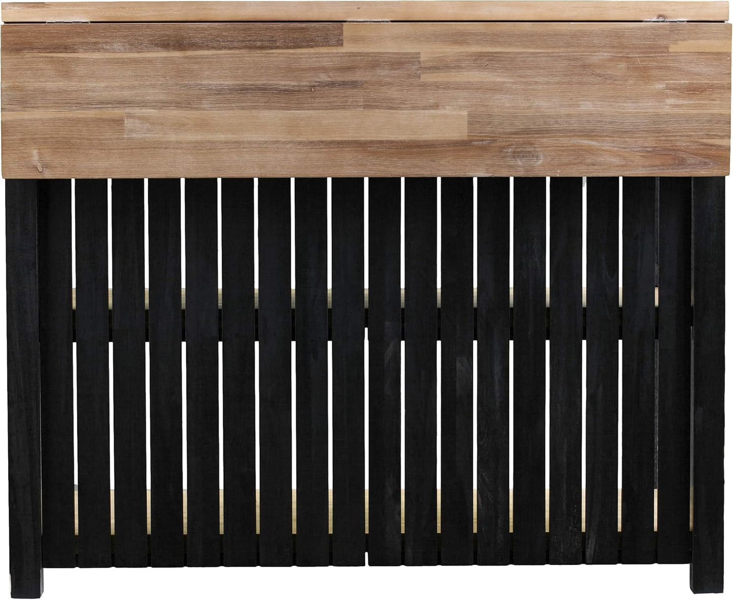 SEI Furniture Berinsly Expandable Freestanding Kitchen Island, Black, Natural