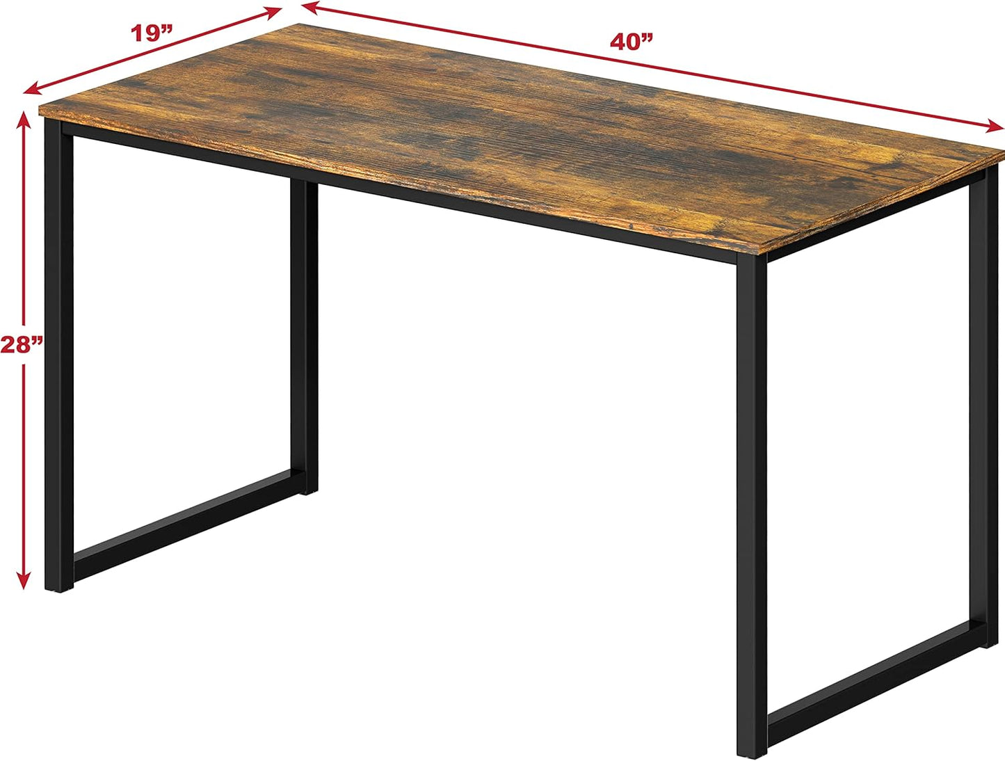 SHW Mission 40-Inch Home Office Computer Desk, Rustic Brown