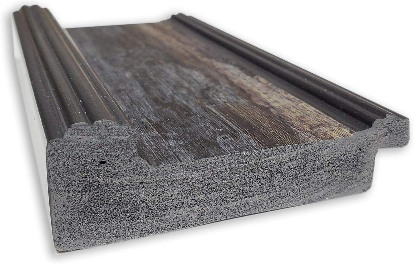 Amanti Art Brown Wall Mirror 26x26 Rail Rustic Char Square Bathroom Mirror for Wall Decor Living Room, Medium Country Rustic Frame, Hangs Horizonally and Vertically, Bathroom Decor, Beveled Edge