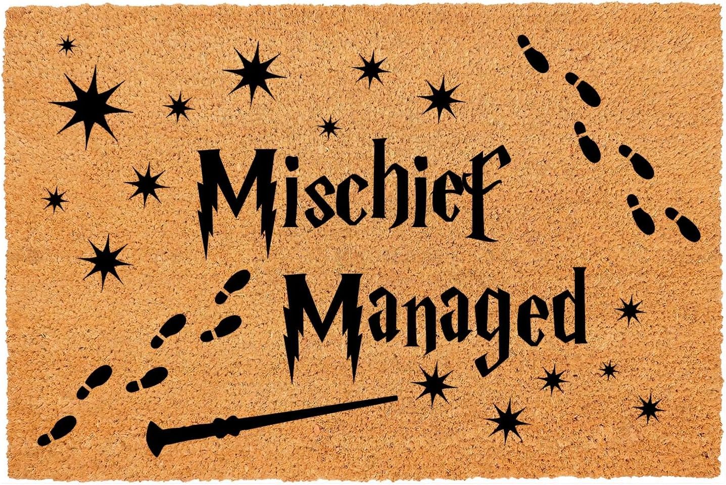 Funny Coir Doormat Magical Fantasy Front Door Mat Entryway Indoor and Outdoor Mat with Heavy Duty Front Porch Decor Welcome Mats for Entrance Way Decor Natural Coconut Thick Brown Mat 23.7x15.7 inch