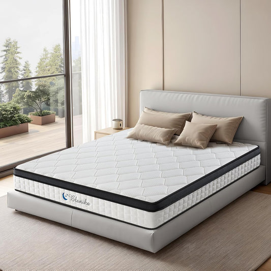 Full Size Mattress, 12 Inch Full Mattress in a Box, Medium Firm, Memory Foam with Individual Pocket Spring for Pressure Relief & Motion Isolation, Strong Edge Support